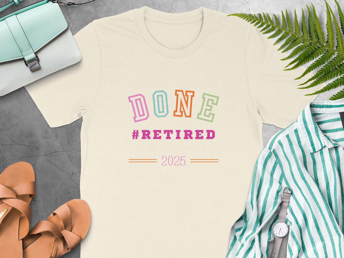 DONE Retired 2025 Colorful Text T-shirt product