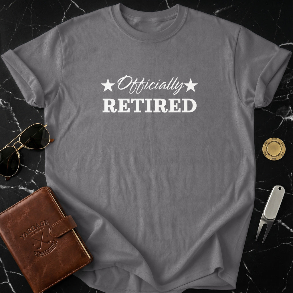Officially Retired Grey T-shirt for Retirement Events