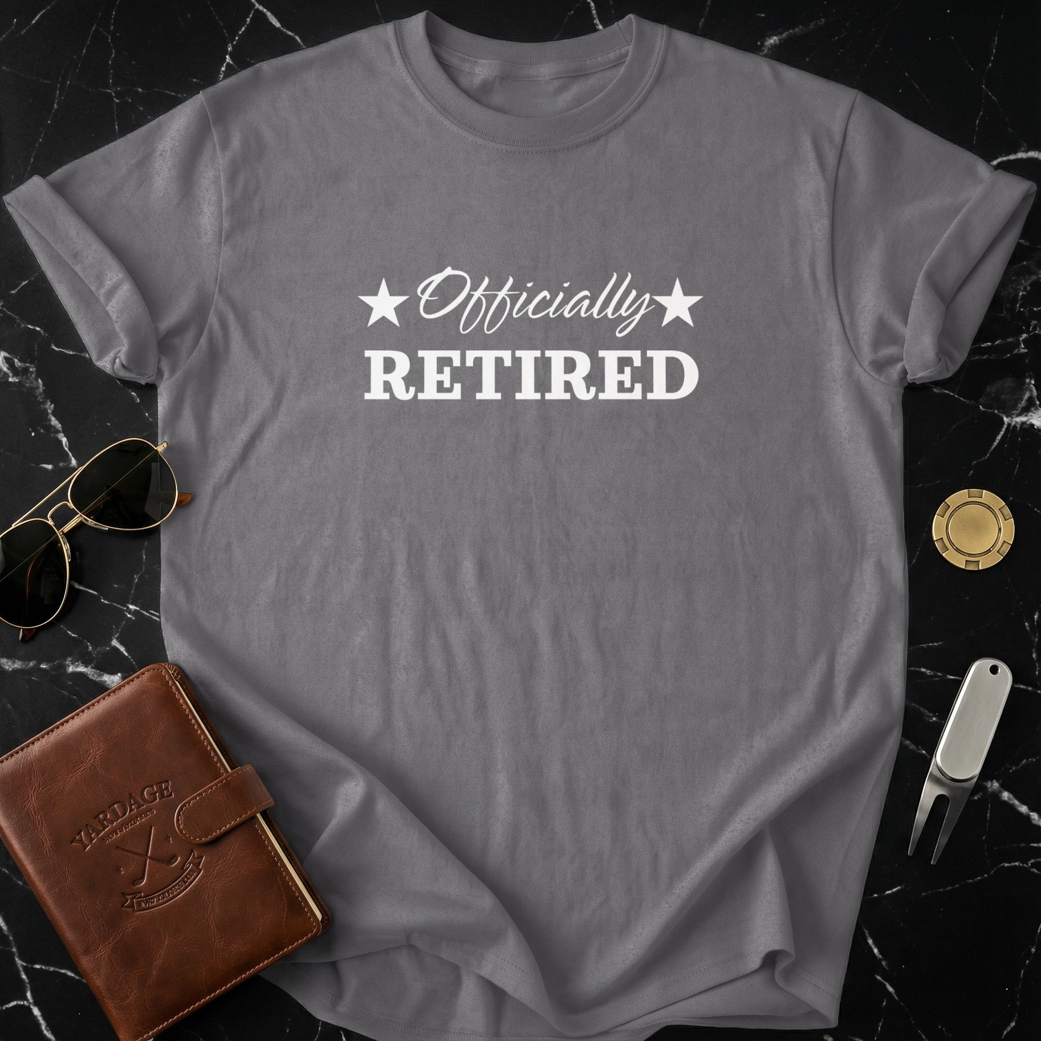 Officially Retired Grey T-shirt for Retirement Events