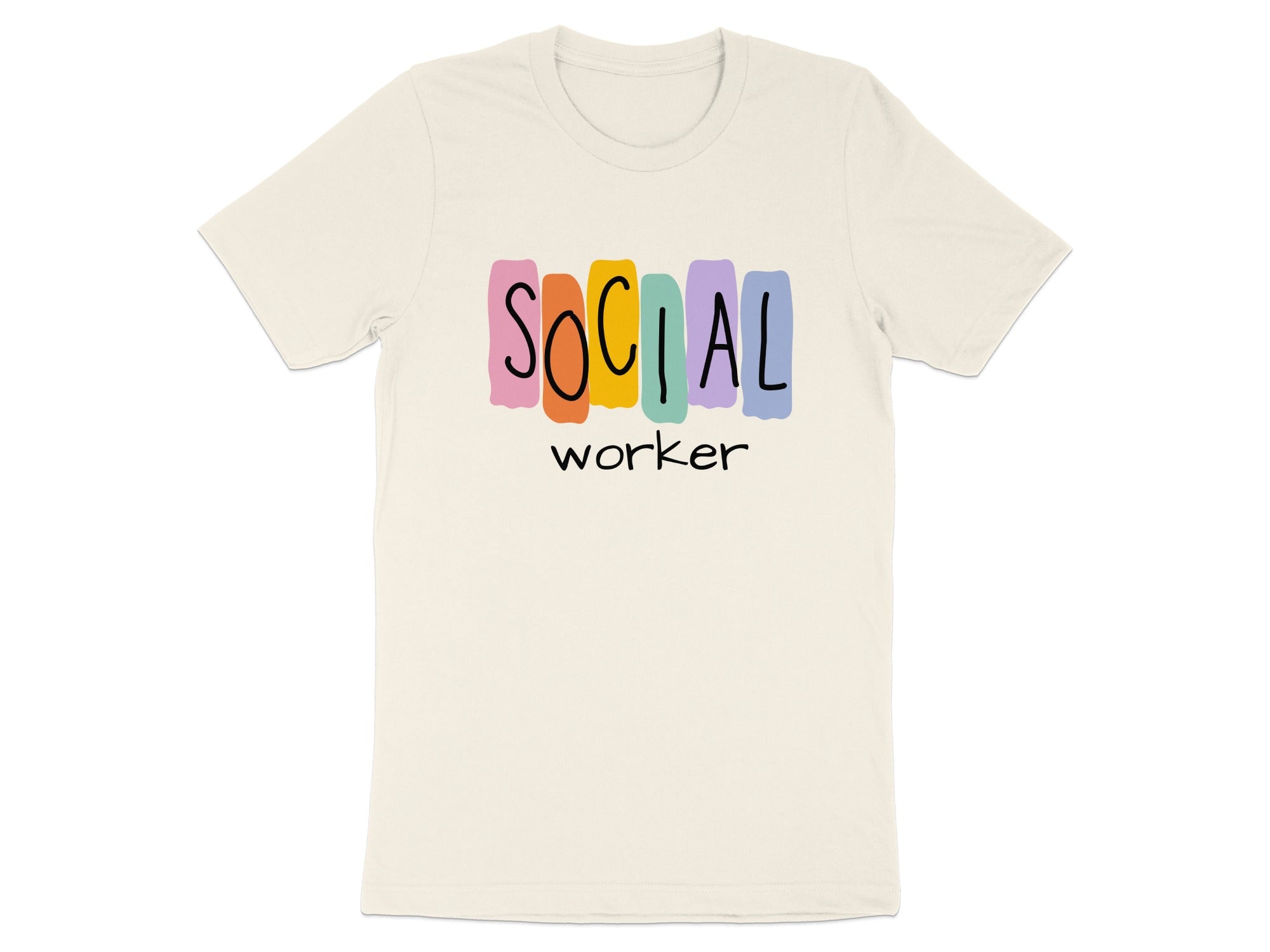 Colorful Letters Social Worker T-Shirt