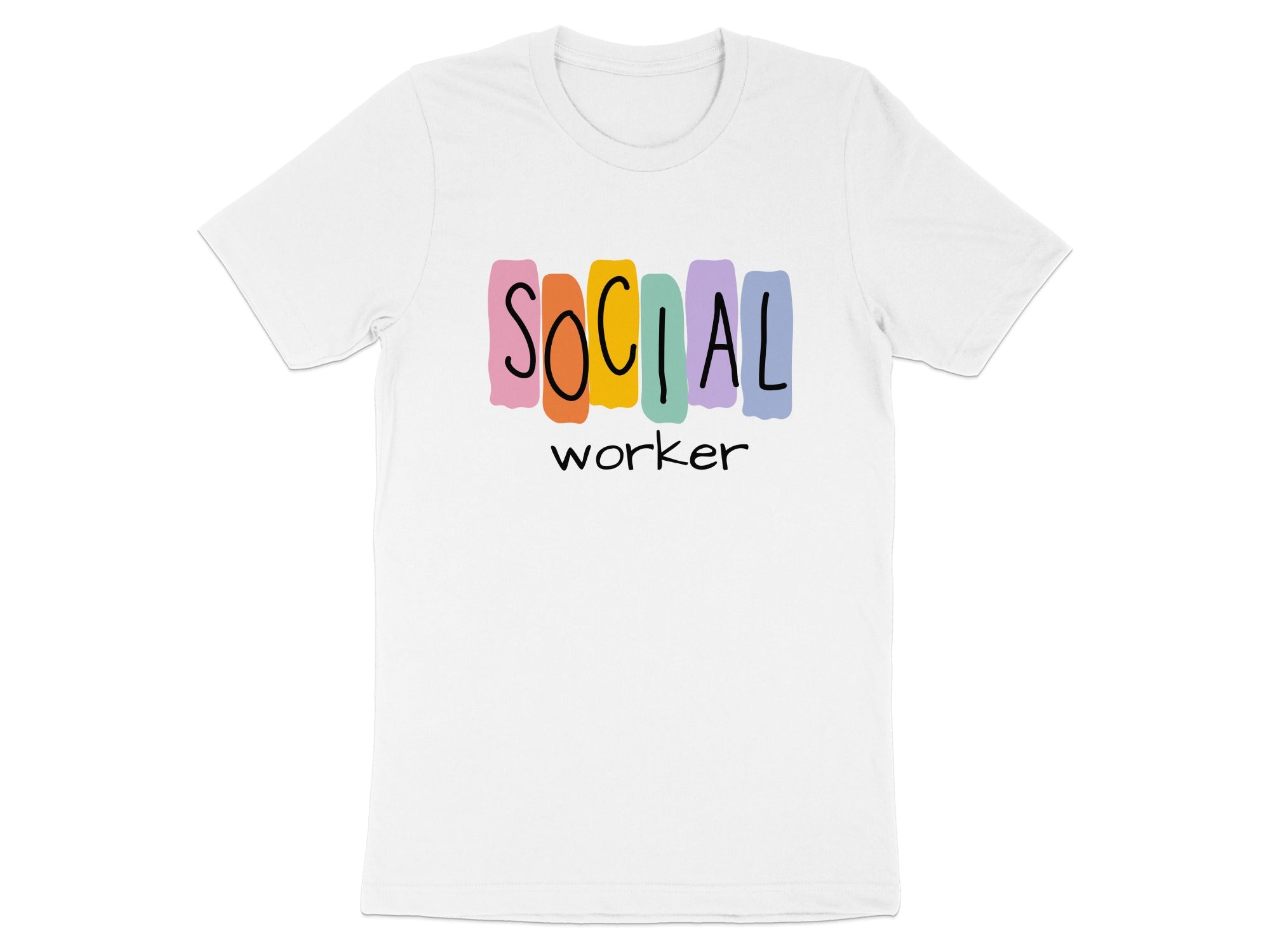 Colorful Social Worker Shirt Graphic Design Tee