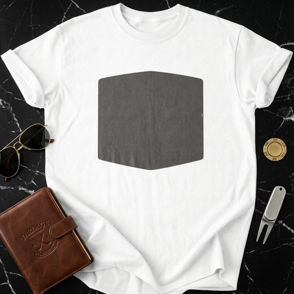 Black Rectangle Print on White T-shirt Unisex Tee