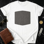 Black Rectangle Print on White T-shirt Unisex Tee
