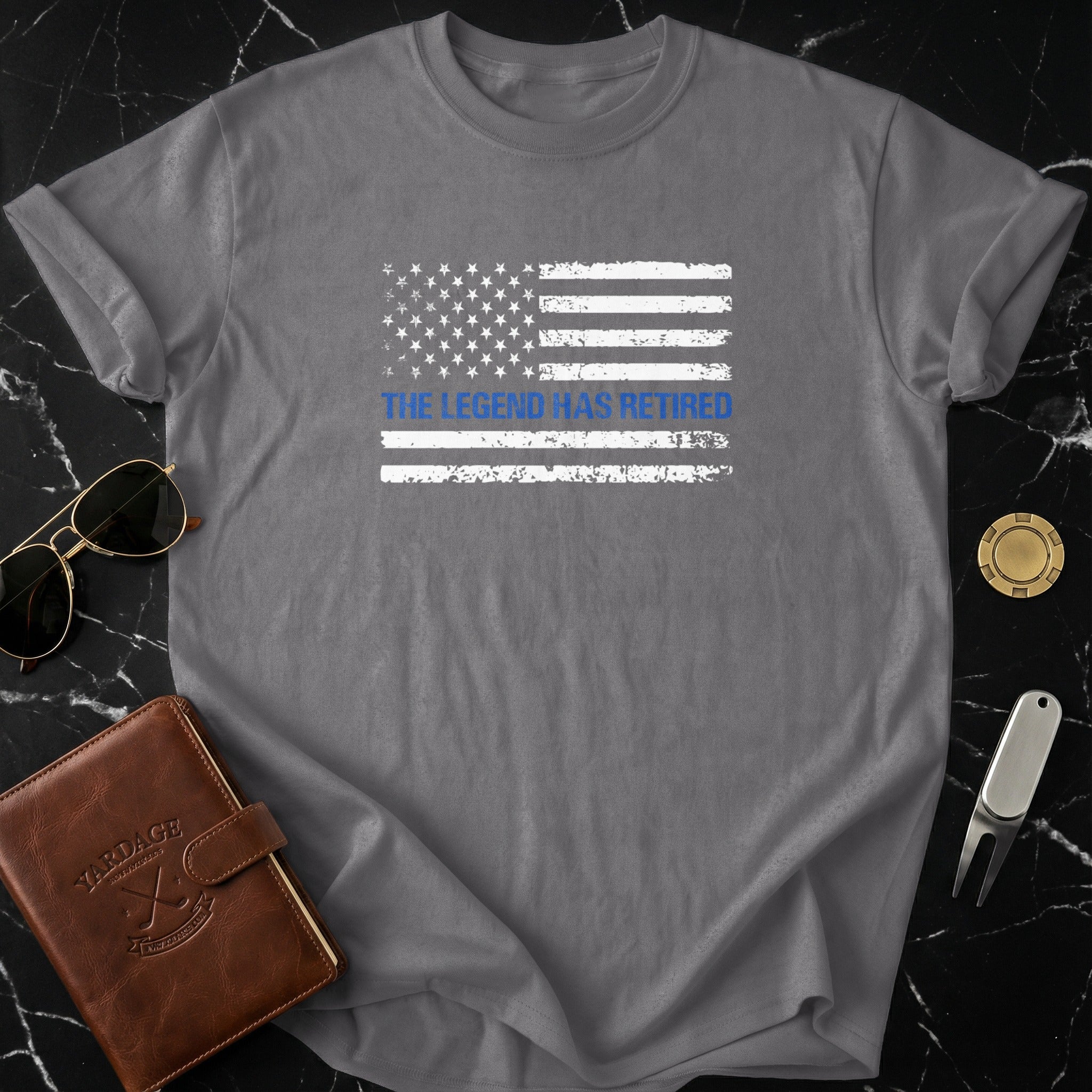 The Legend Has Retired Flag Graphic Tee Shirt