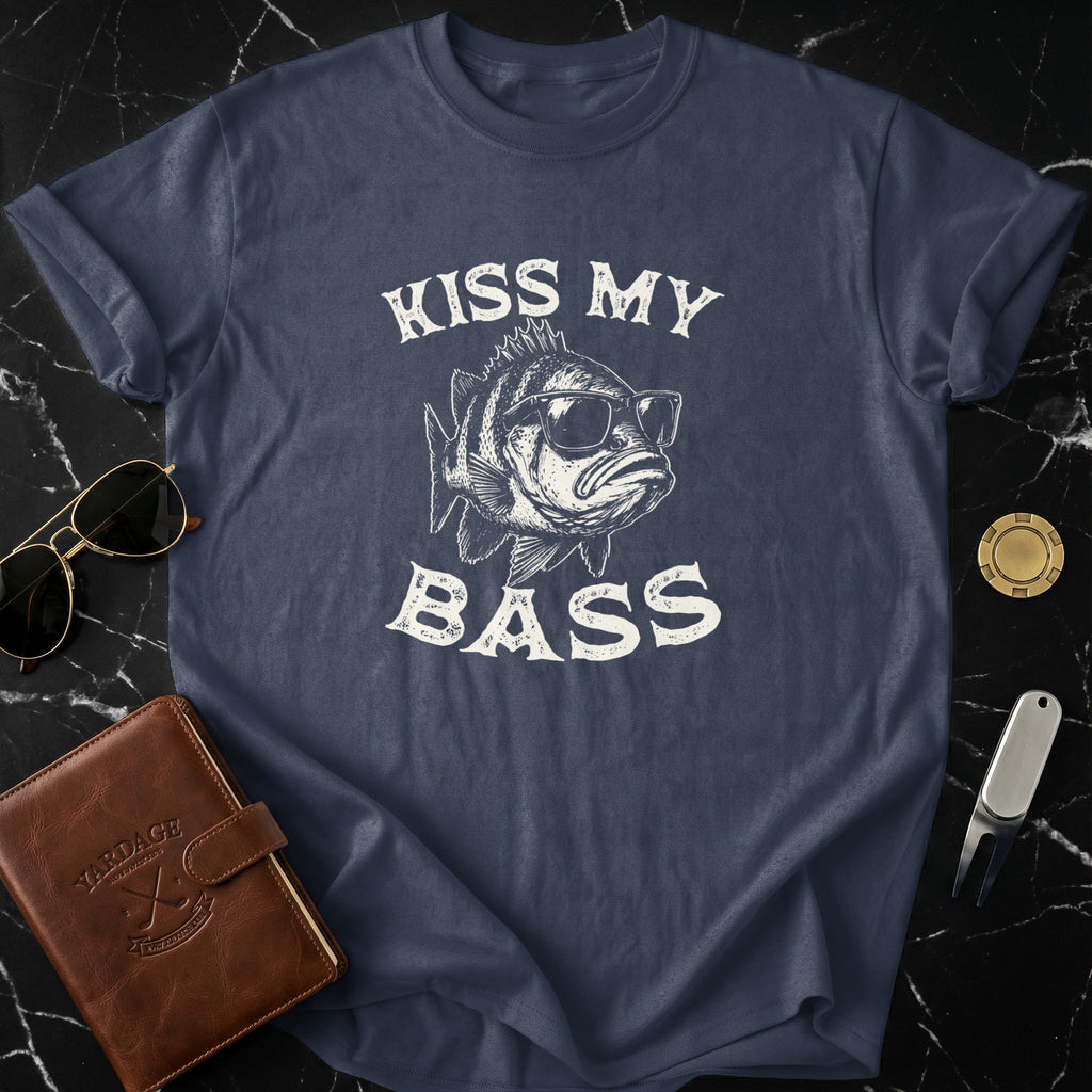 Kiss My Bass Funny Fishing T-Shirt Perfect for Anglers
