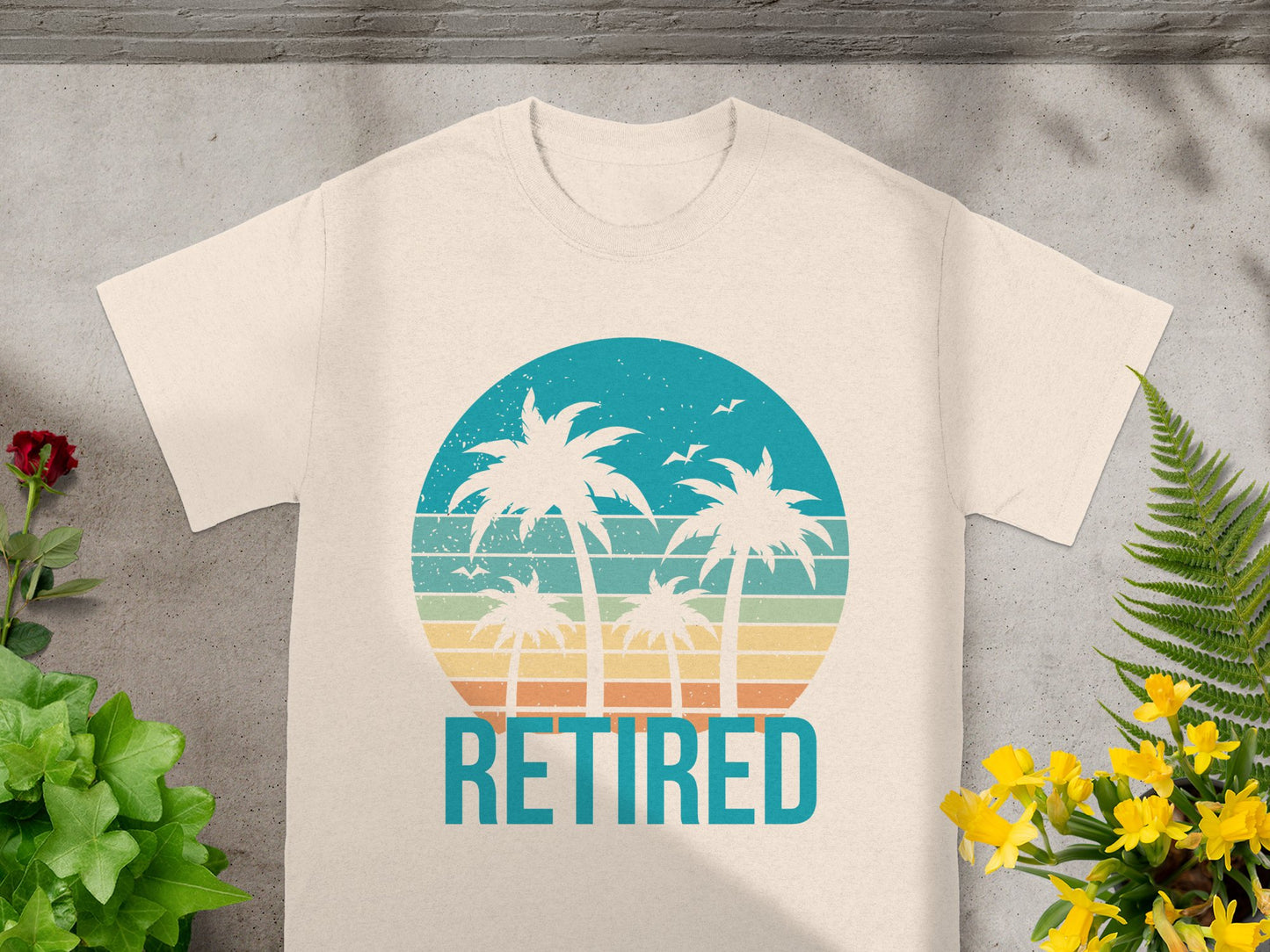 Retired Palm Trees Graphic Vintage Style T-shirt product
