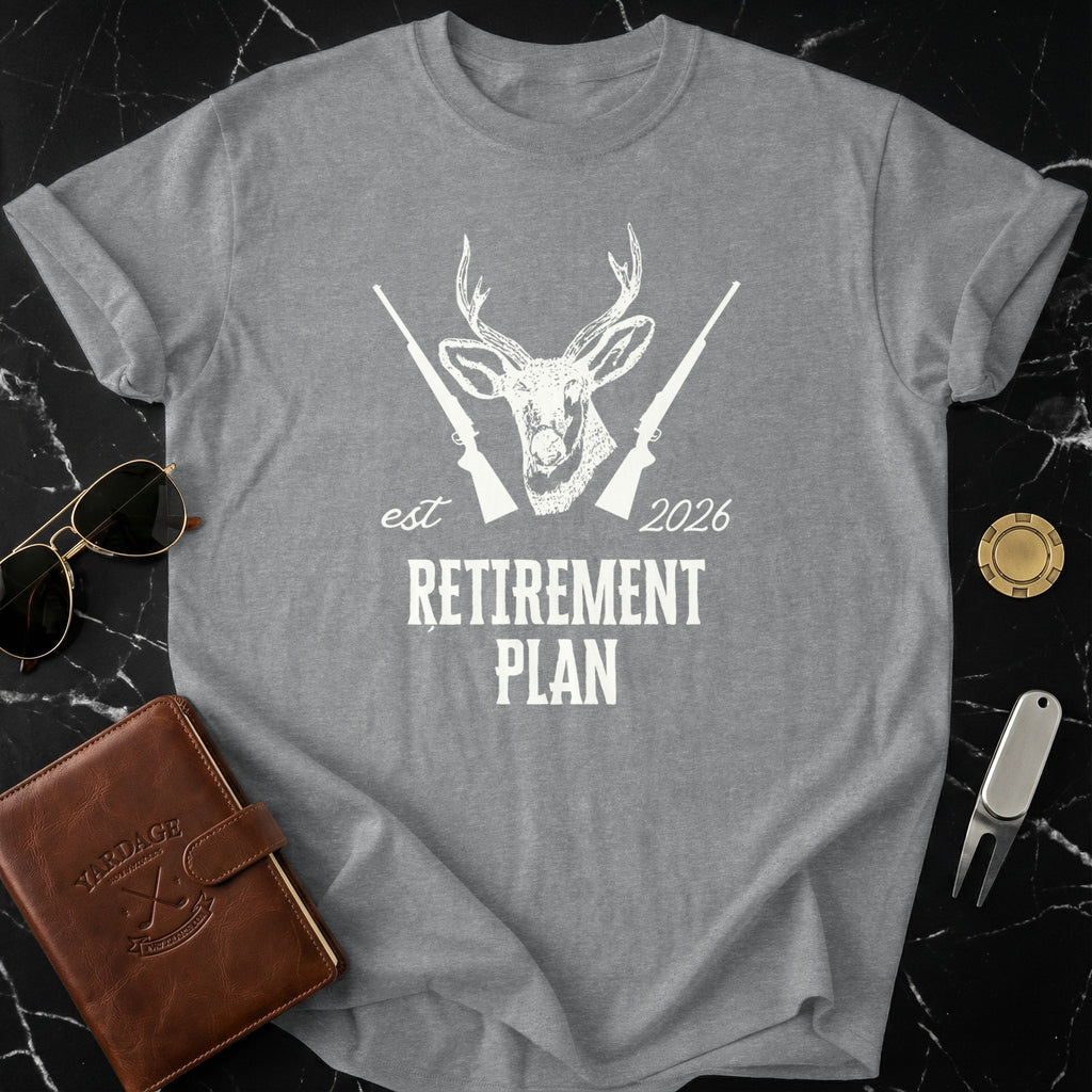 Retirement Plan with Deer and Rifles Graphic T-Shirt