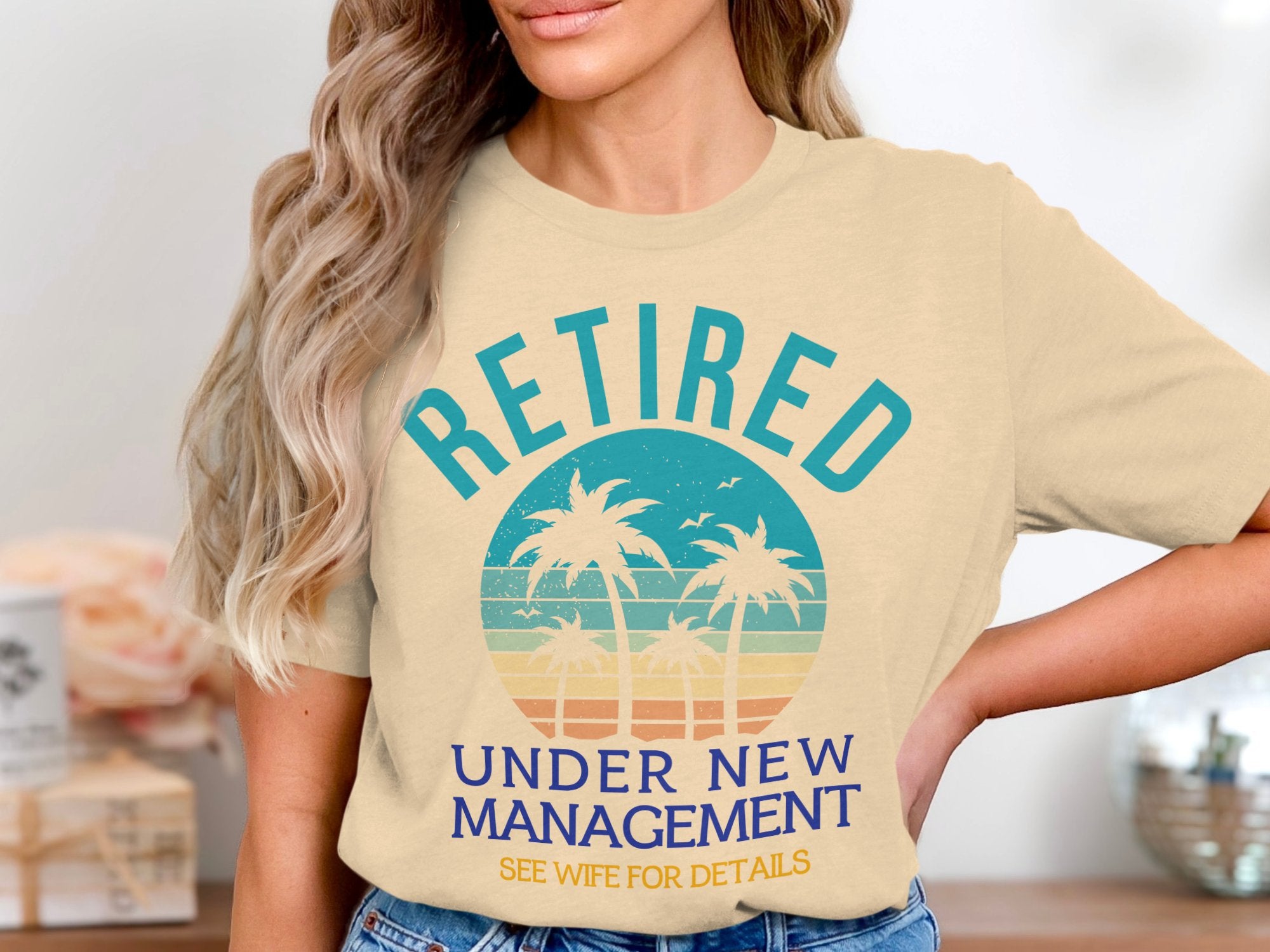 Retired Under New Management Humor Graphic T-shirt