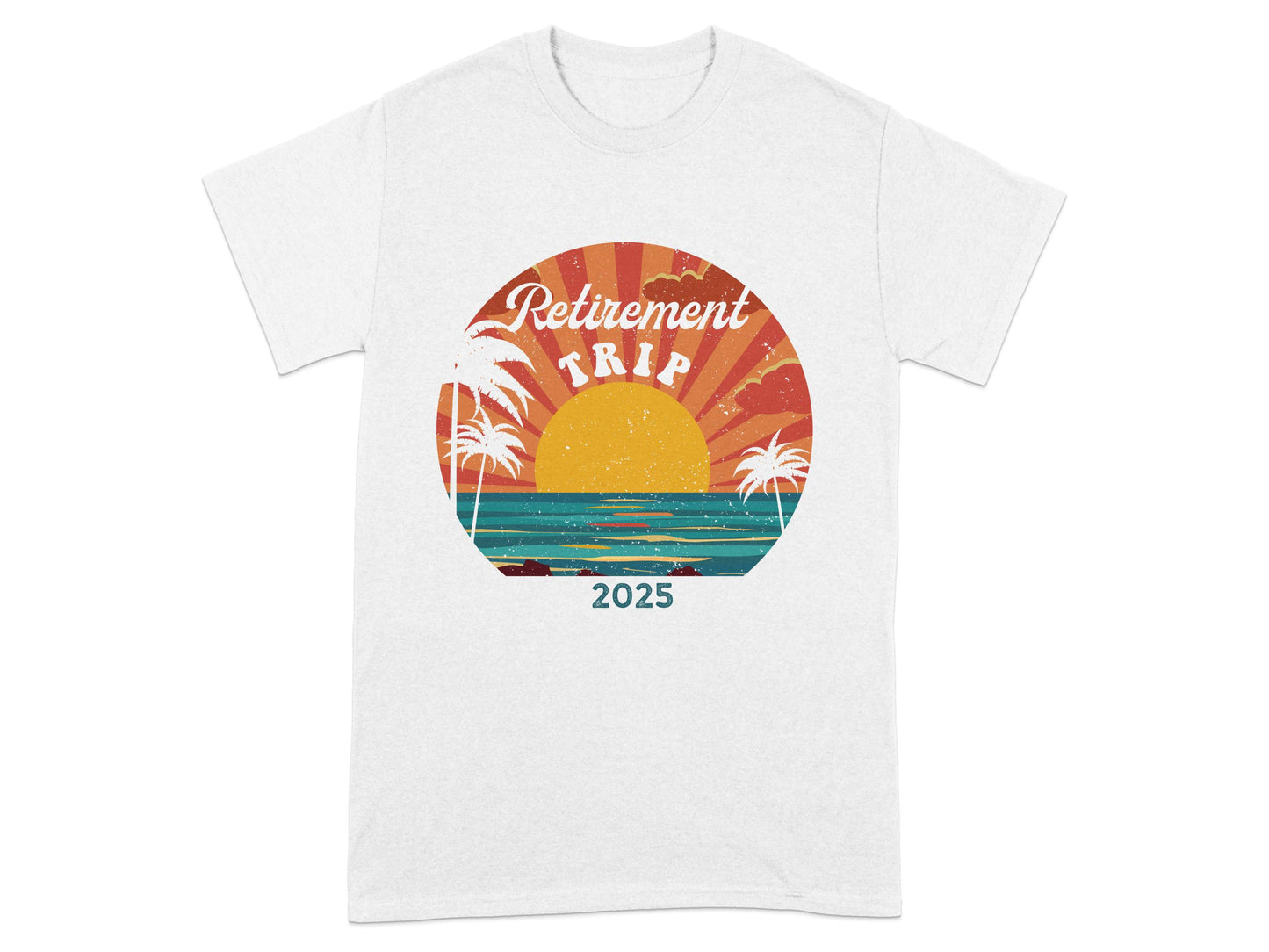 Retirement Trip 2025 Beach Sunset Graphic T-Shirt product type