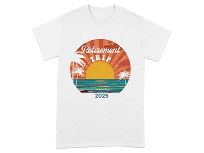 Retirement Trip 2025 Beach Sunset Graphic T-Shirt product type