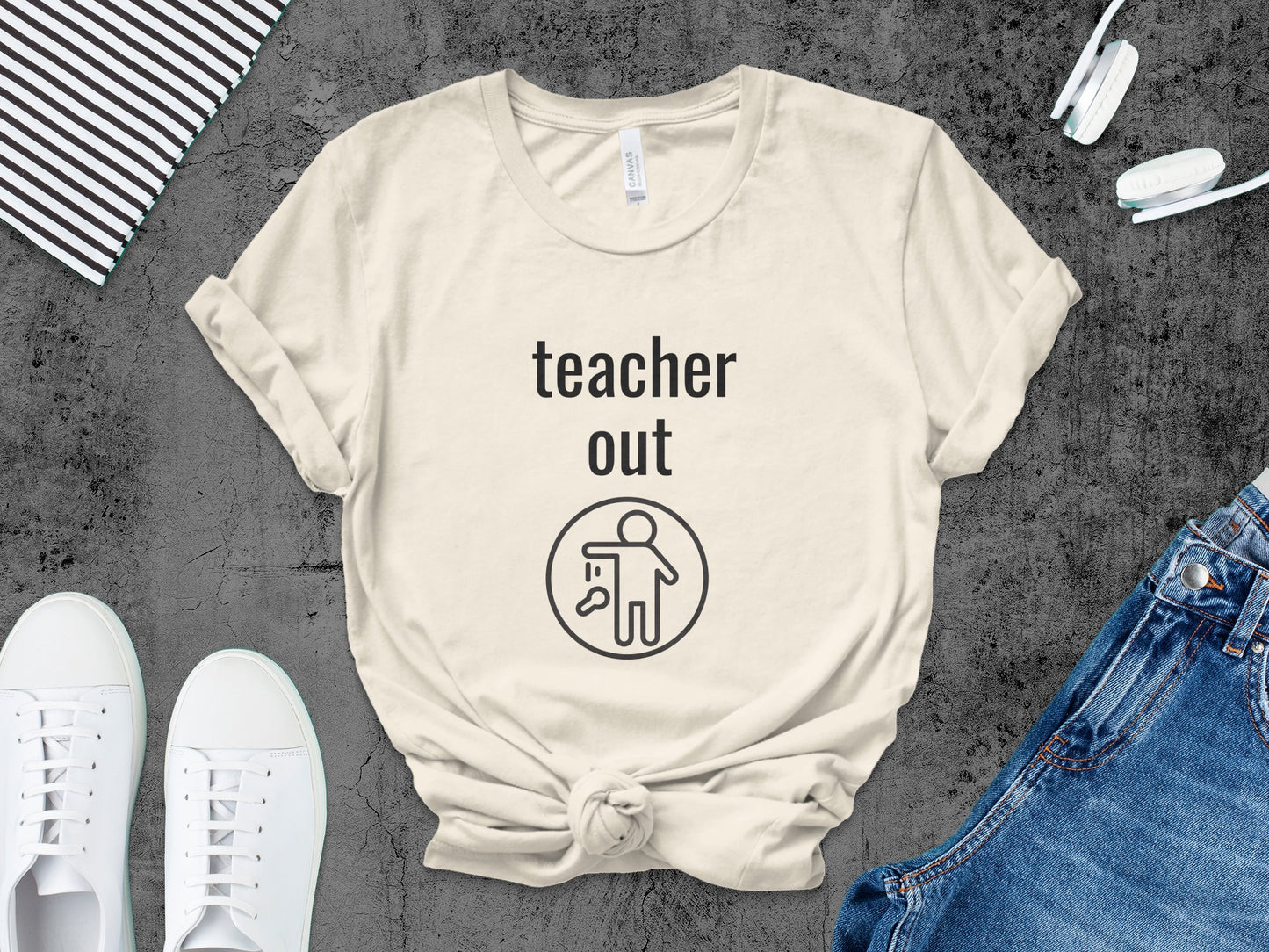 Teacher Out Funny Graphic Unisex Tee Shirt product type