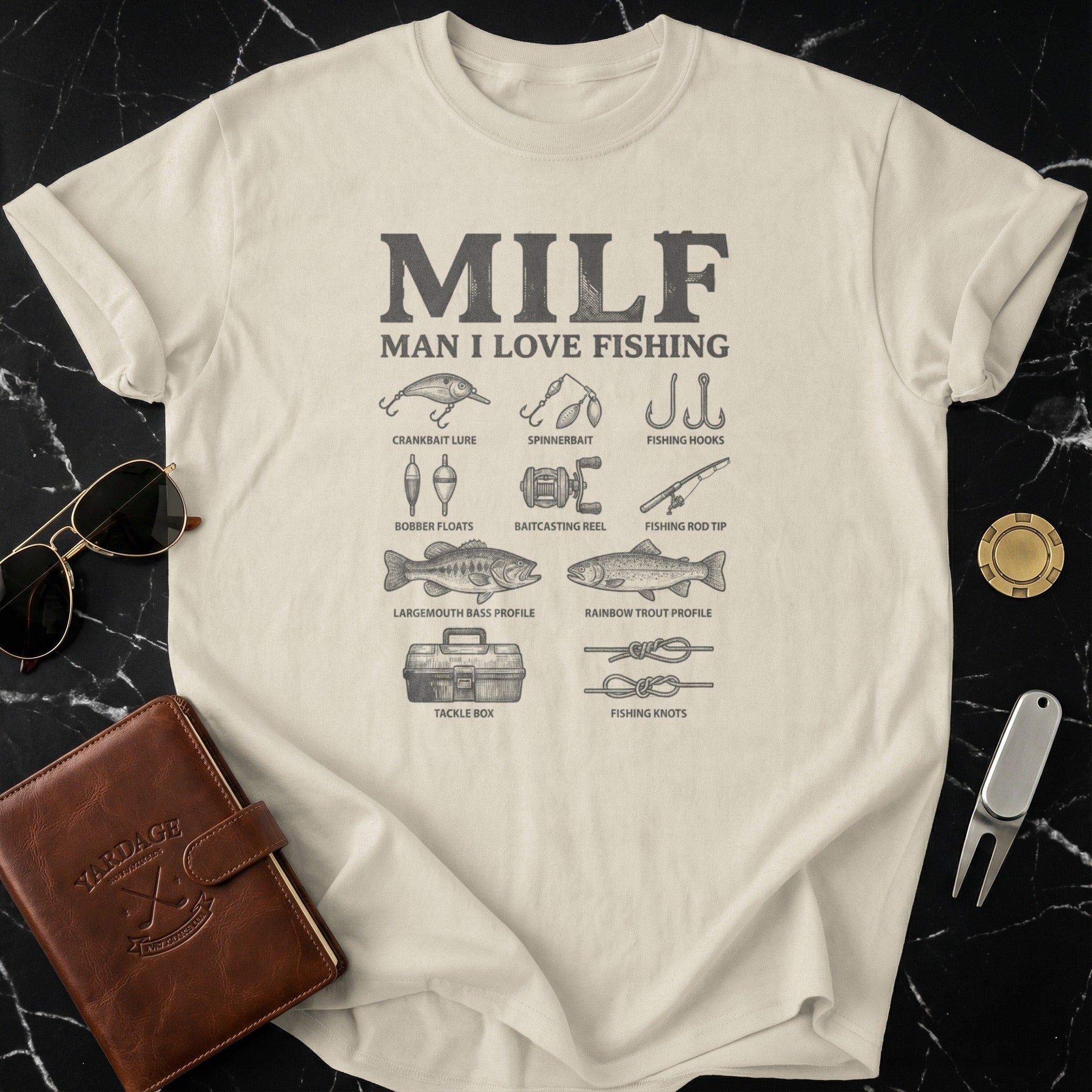 MILF Man I Love Fishing Graphic Design T-Shirt