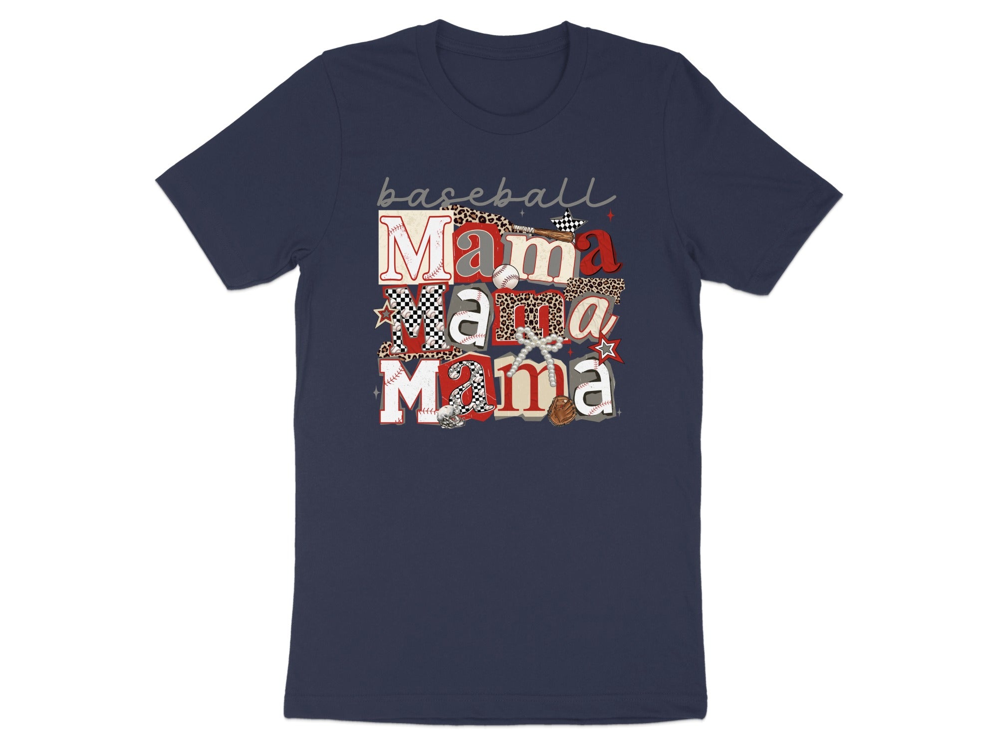 Baseball Mama Leopard Checkered Stars Design product type