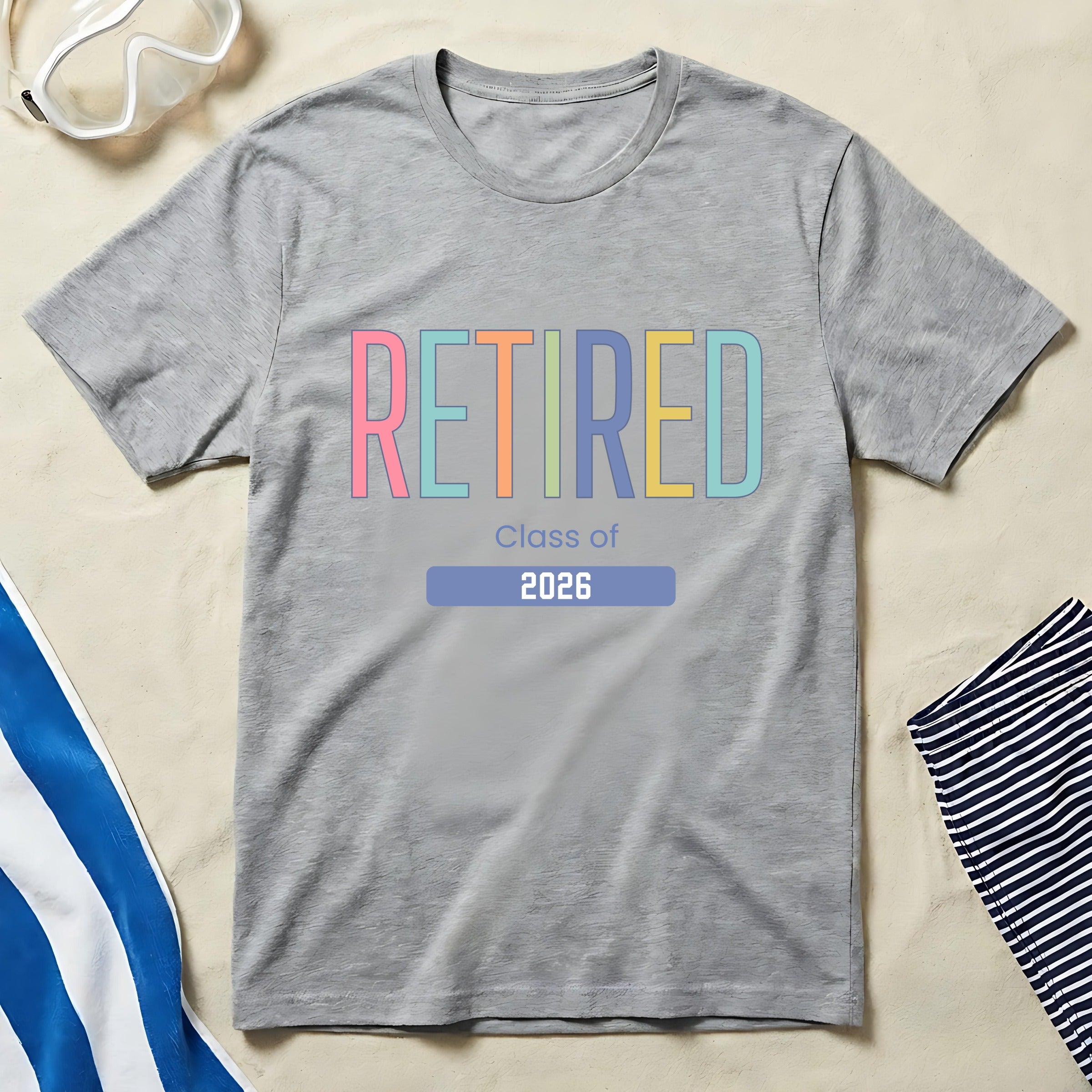 Retired Class of 2026 Colorful Graphic T-Shirt