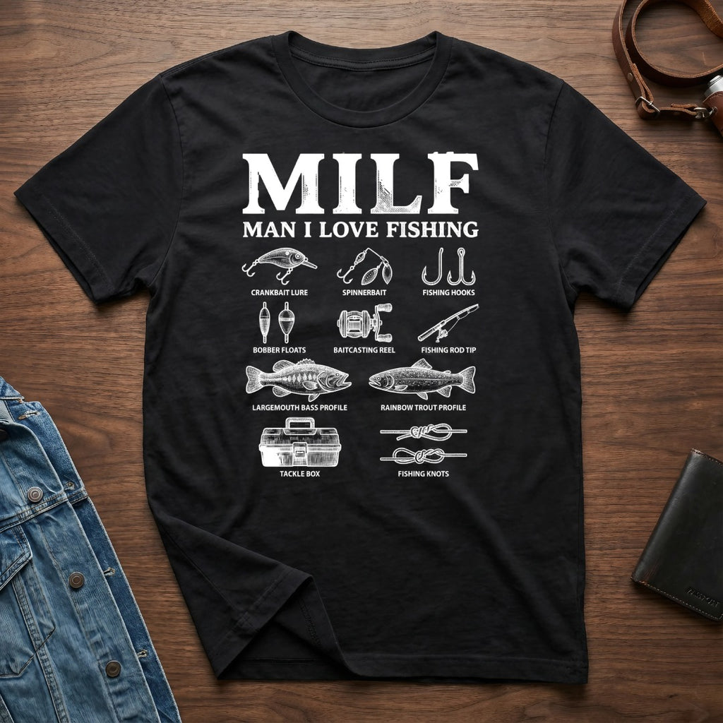 MILF Man I Love Fishing Graphic Tee Shirt