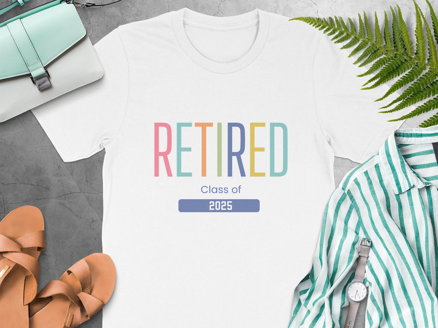 Retired Class of 2025 Colorful Lettering Shirt product type
