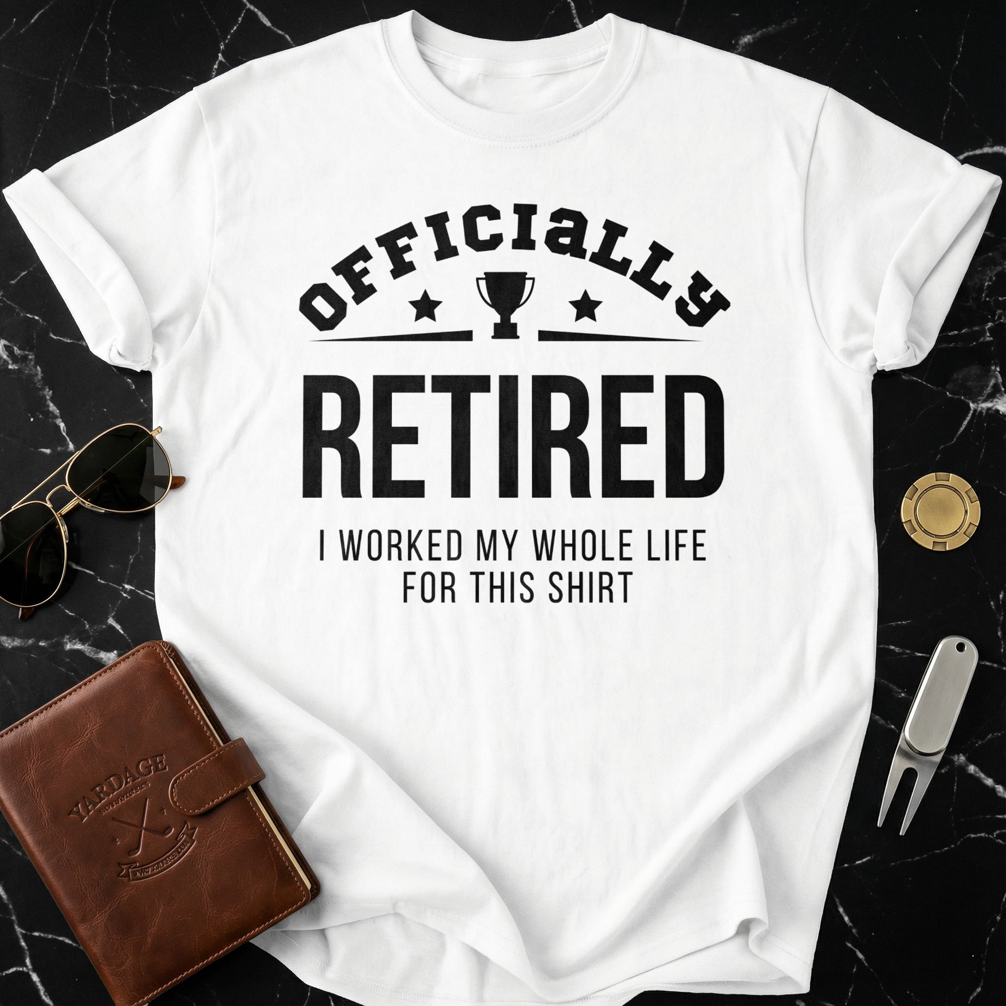Officially Retired Humor Graphic Tee Shirt Clothing