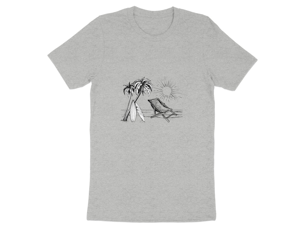 Palm Trees Surfboard Beach Sun Graphic T-Shirt