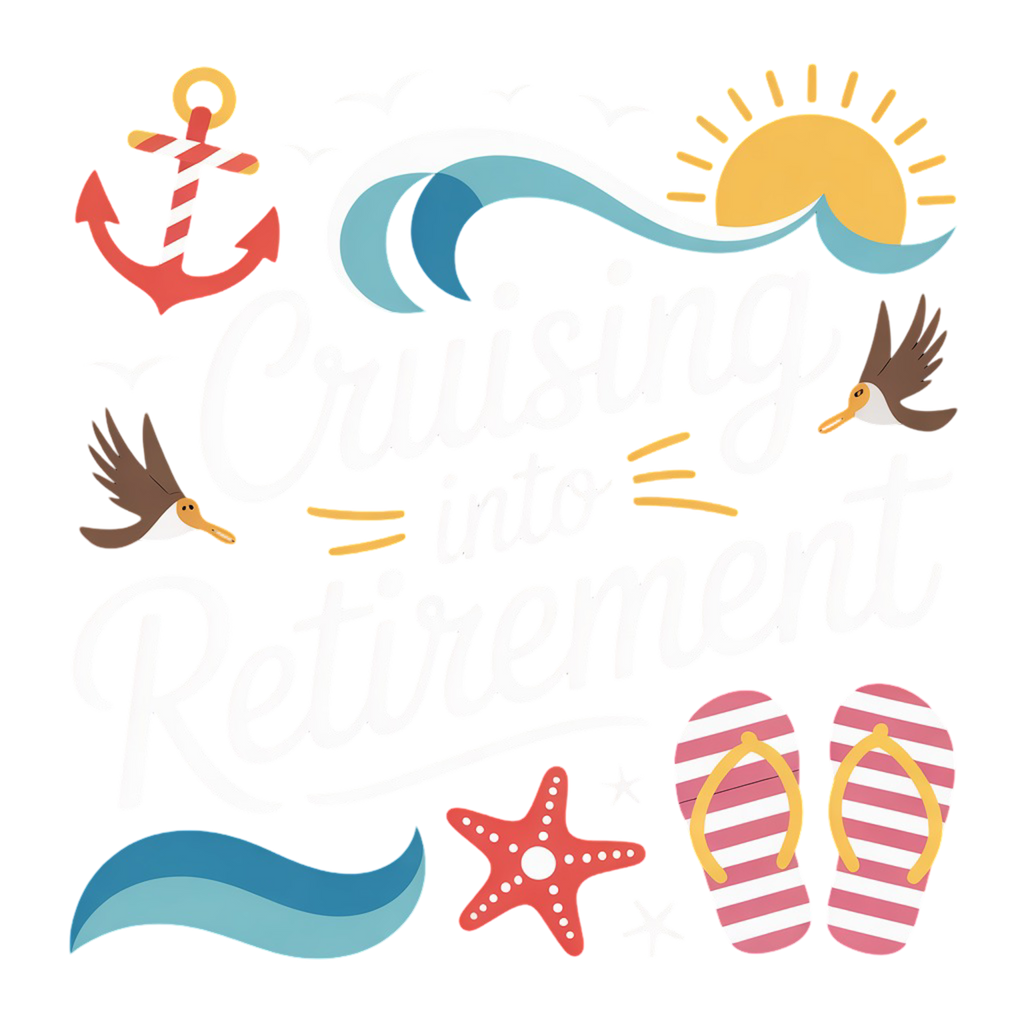 Cruising into Retirement Fun Design Graphic Product