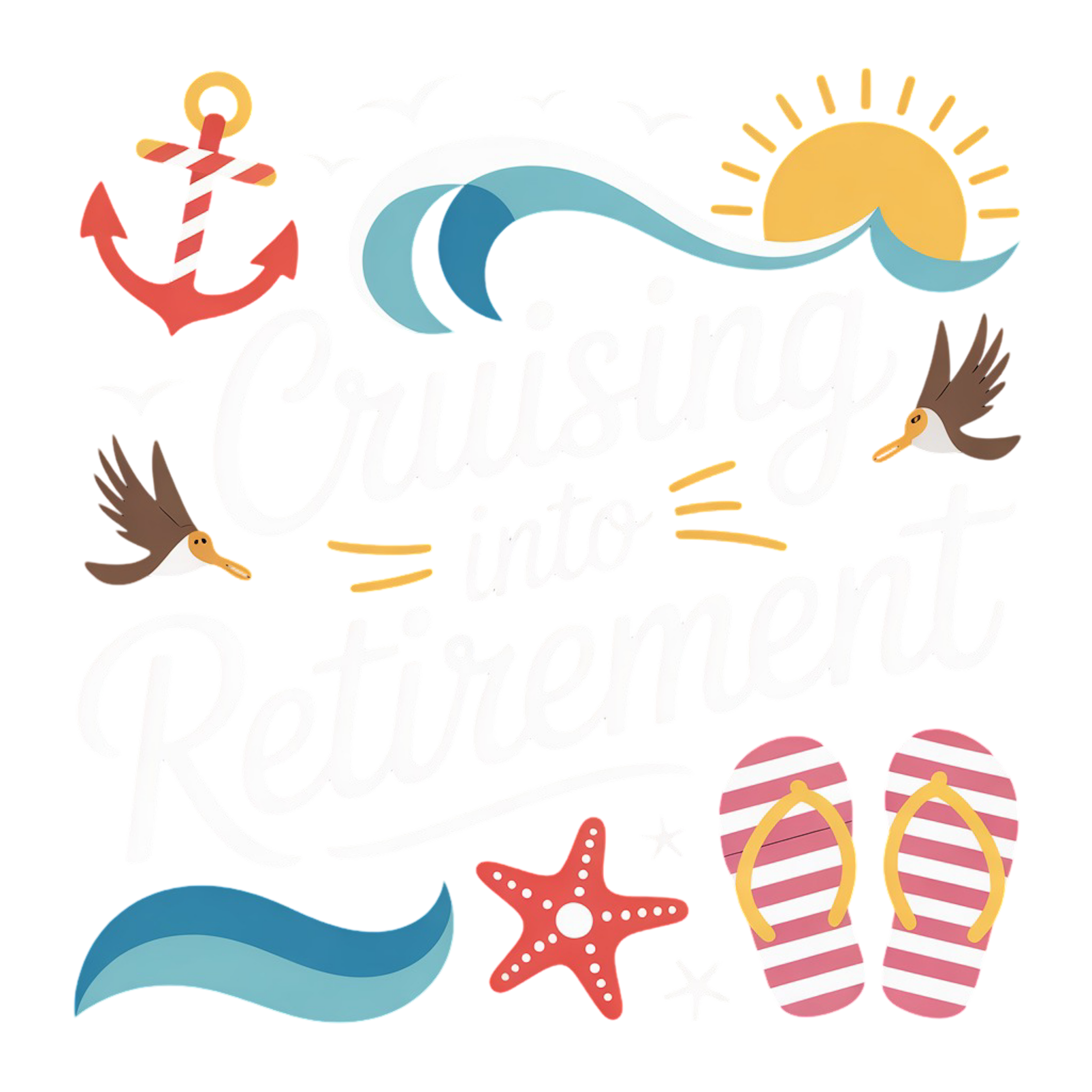 Cruising into Retirement Fun Design Graphic Product