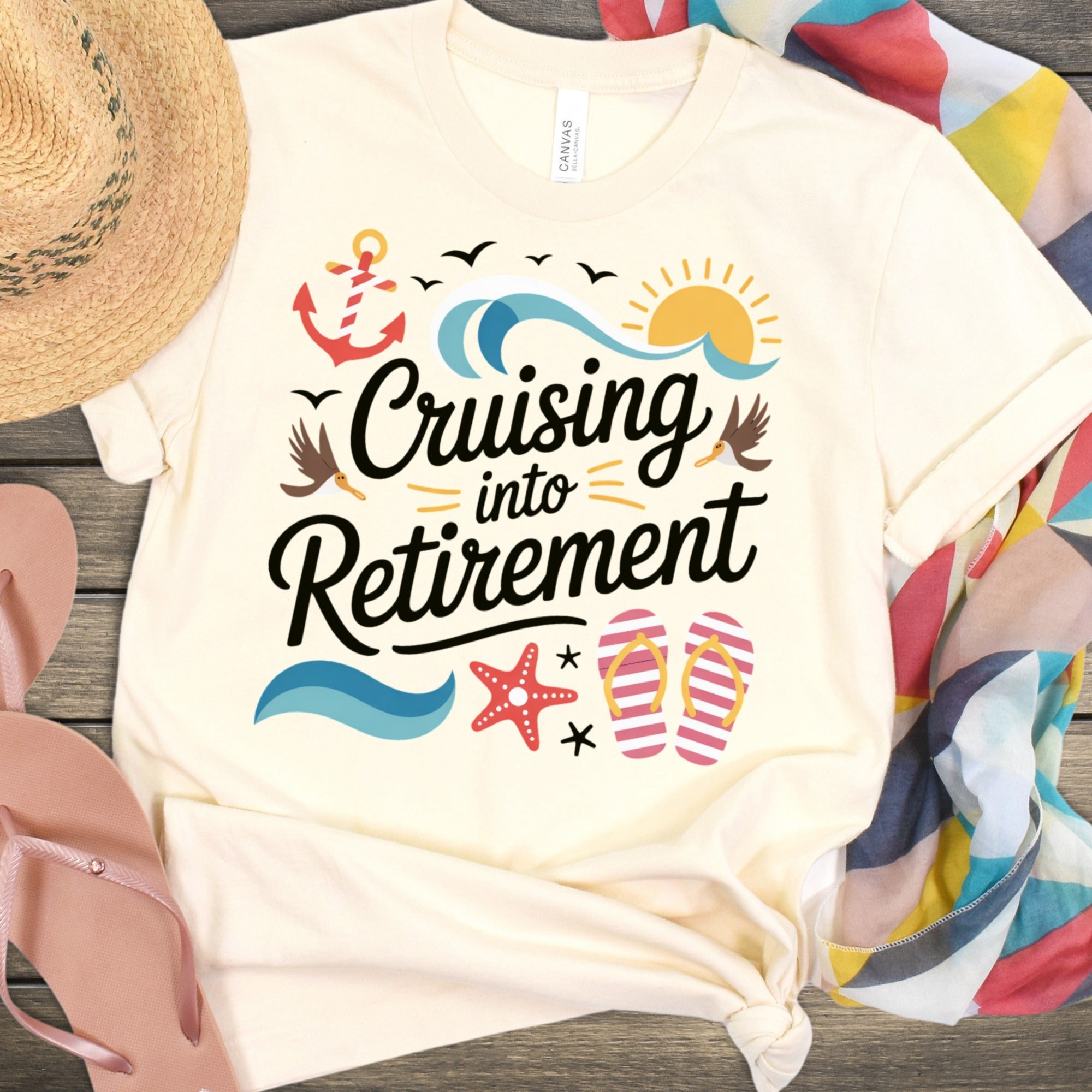 Cruising into Retirement T-Shirt Fun Vacation Top