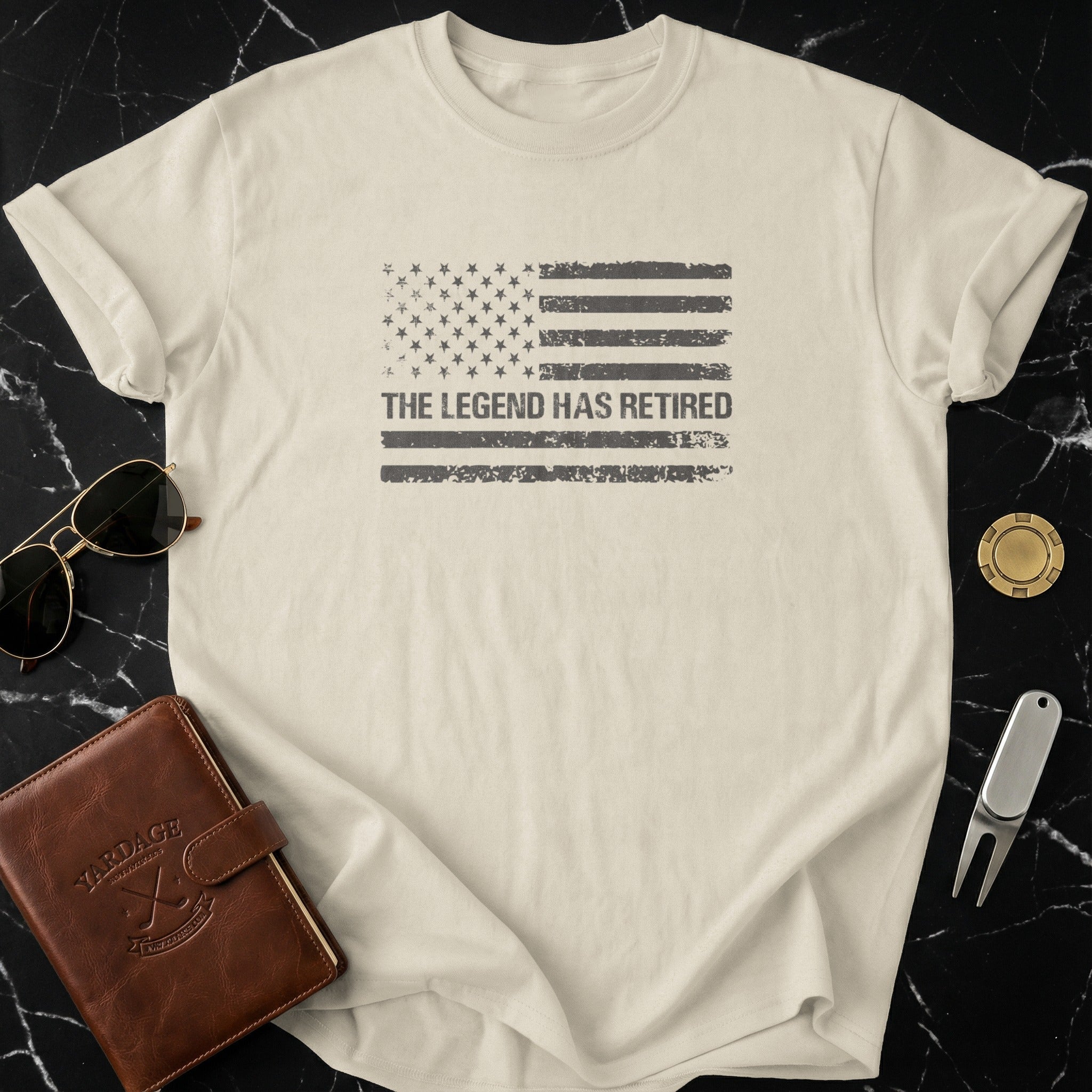 The Legend Has Retired American Flag Graphic Shirt
