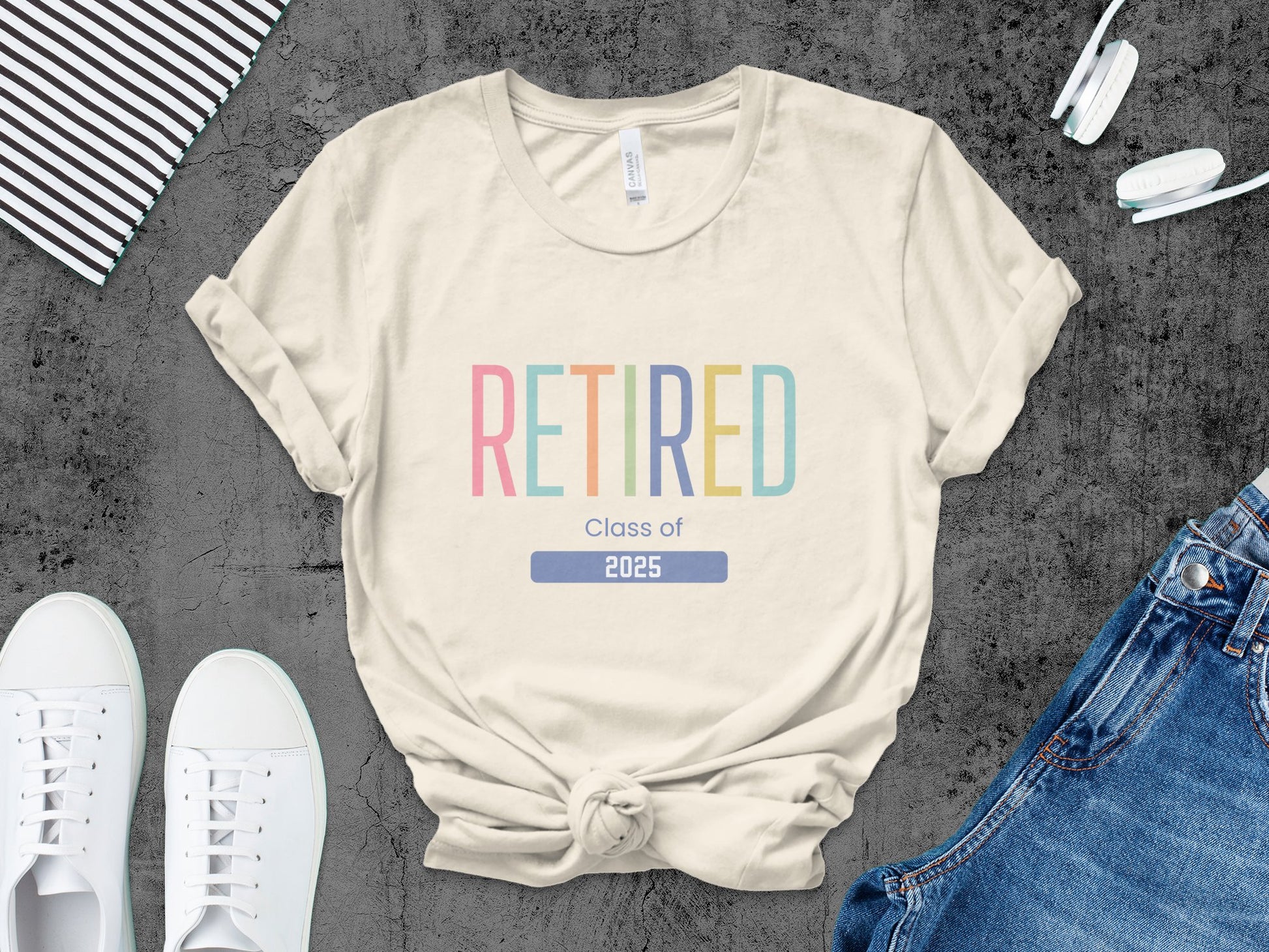 Retired Class of 2025 Colorful Graphic T-Shirt product