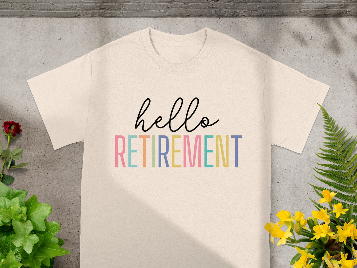 Hello Retirement Typography Design T-shirt product