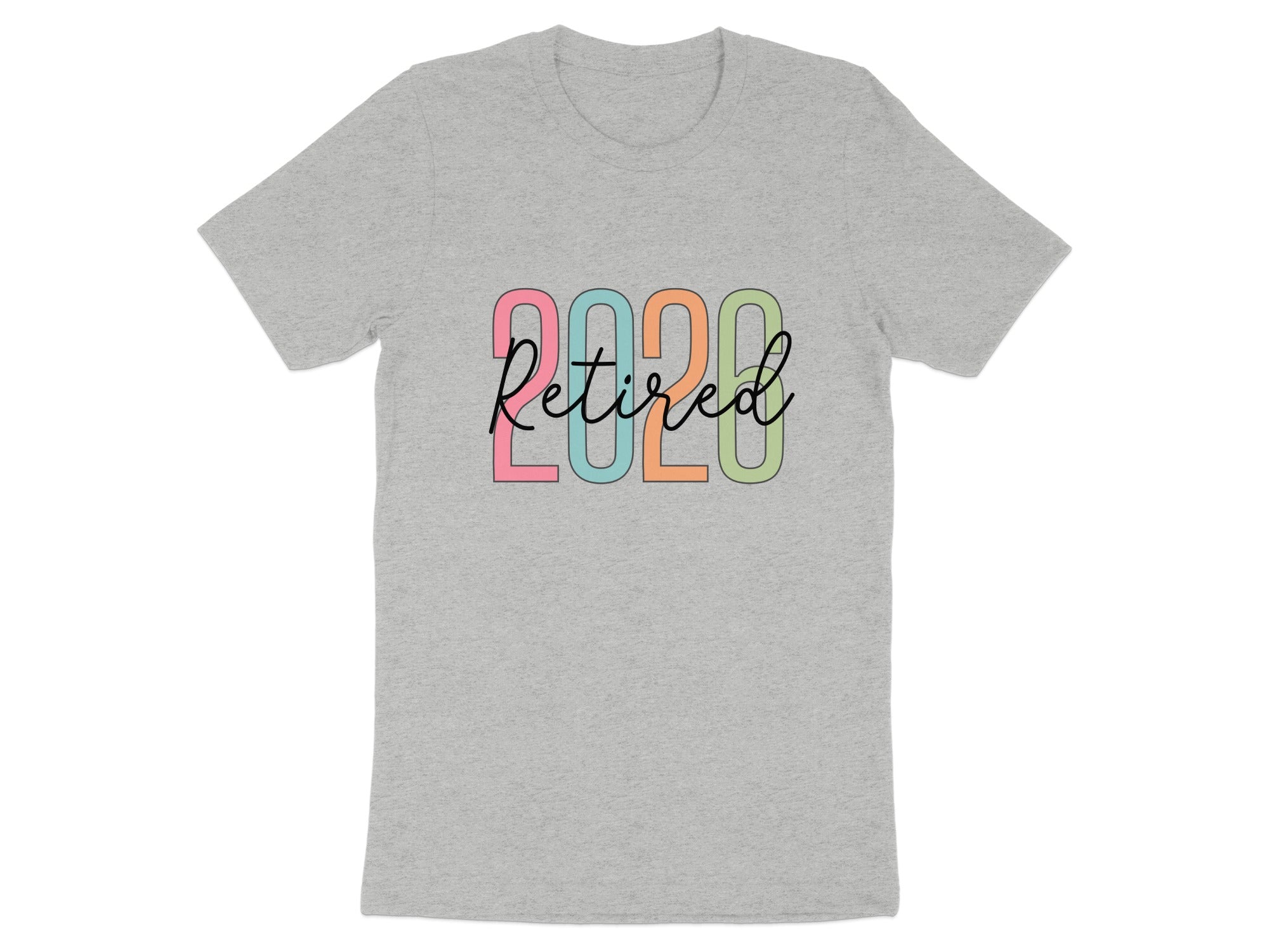 Retired 2020 Colorful Text Design T-shirt
