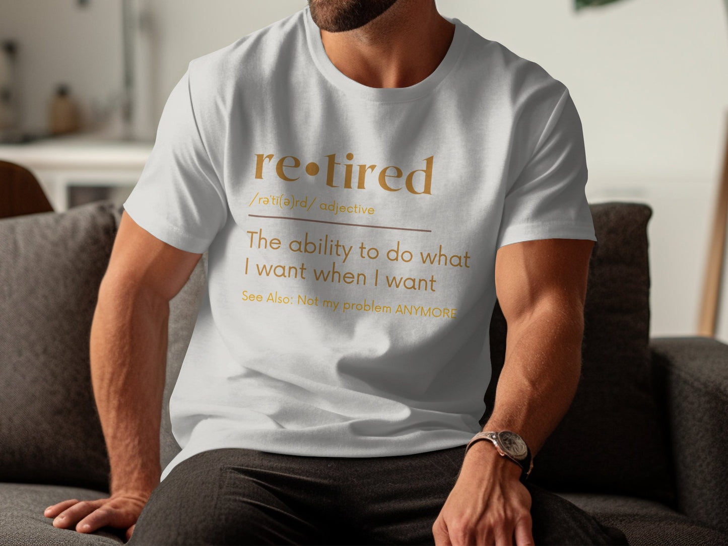 Retired Definition Funny Graphic White T-Shirt product