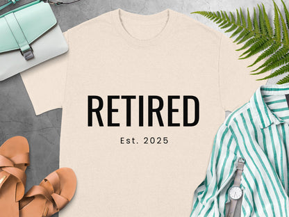 Retired Est 2025 Funny Retirement Graphic Tee product type