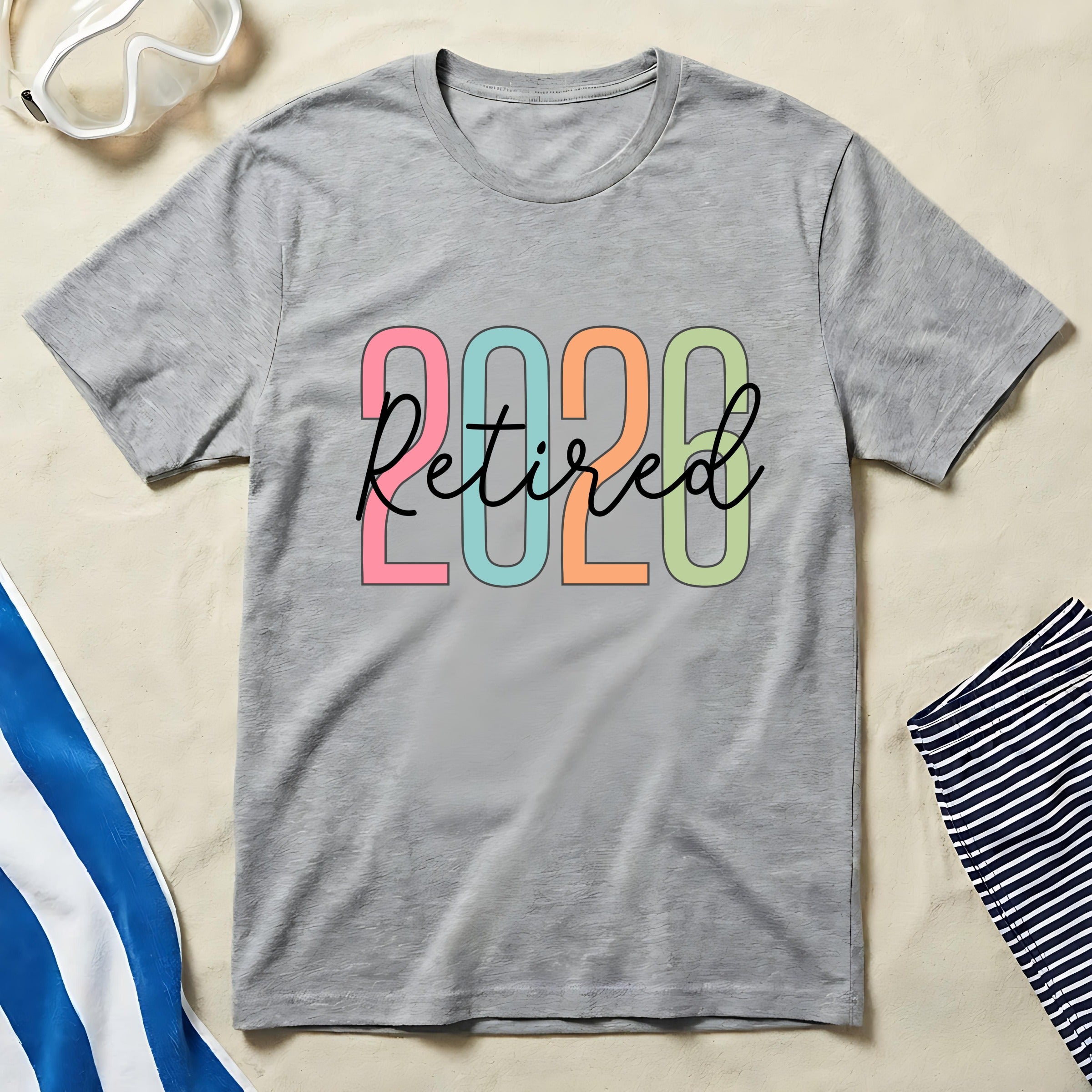 Retired 2020 Colorful Numbers Design T-shirt