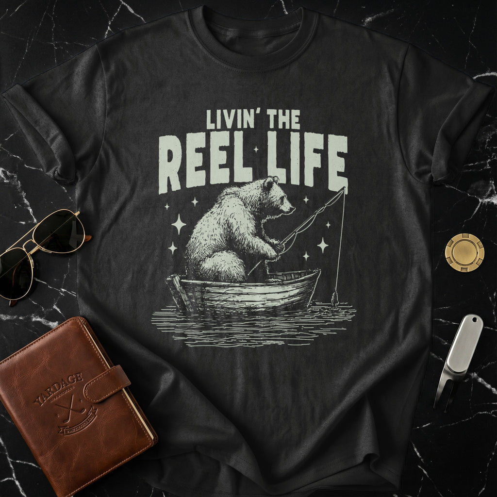 Livin' the Reel Life Bear Fishing T-shirt