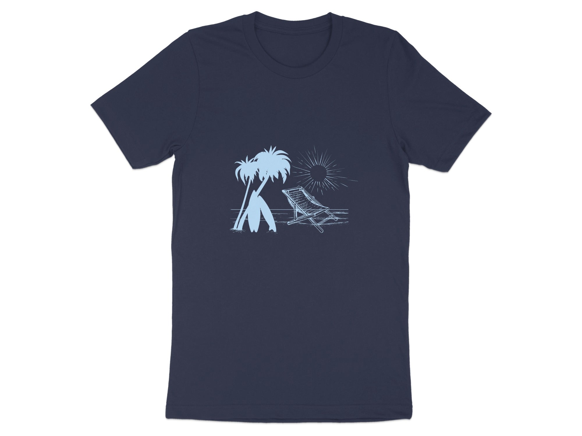 Tropical Beach Palm Trees Graphic T-Shirt