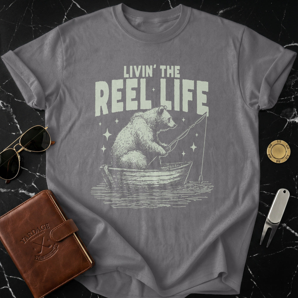 Livin' the REEL LIFE Bear Fishing T-Shirt