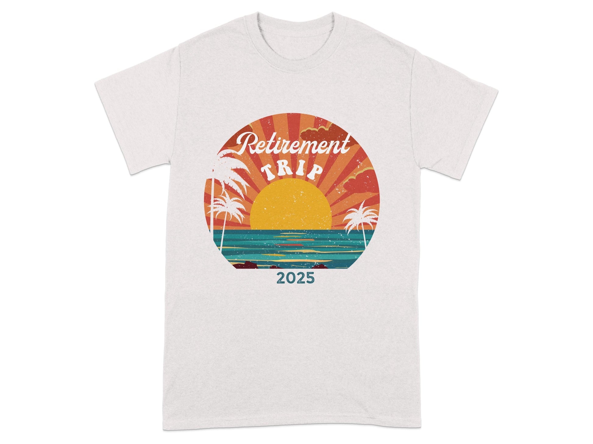 Retirement Trip 2025 Sunset Beach Graphic T-Shirt Product