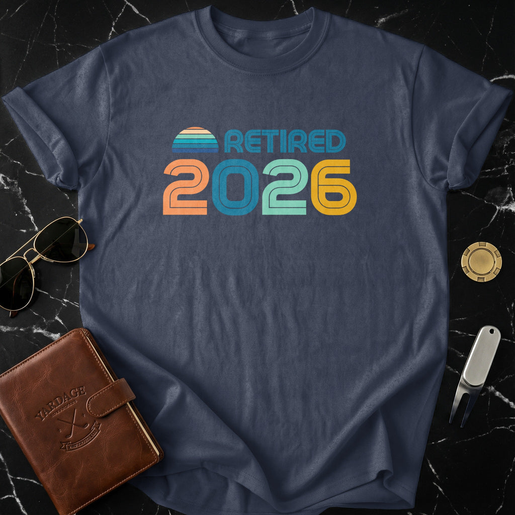 Retired 2026 Retro Style T-Shirt For Retirement Celebration