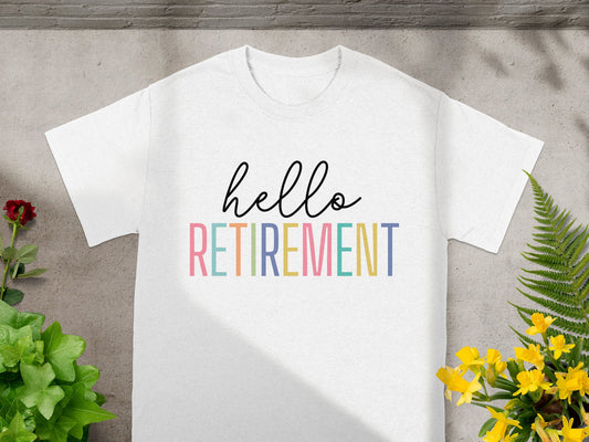 Hello Retirement Colorful Design T-shirt product type