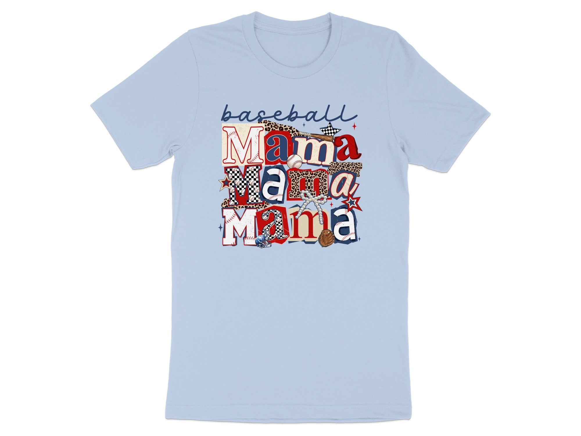 Baseball Mama Leopard Checkerboard Stars Design product type