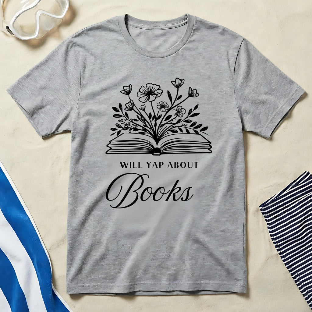 Will Yap About Books Floral Print T-Shirt