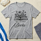 Will Yap About Books Floral Print T-Shirt