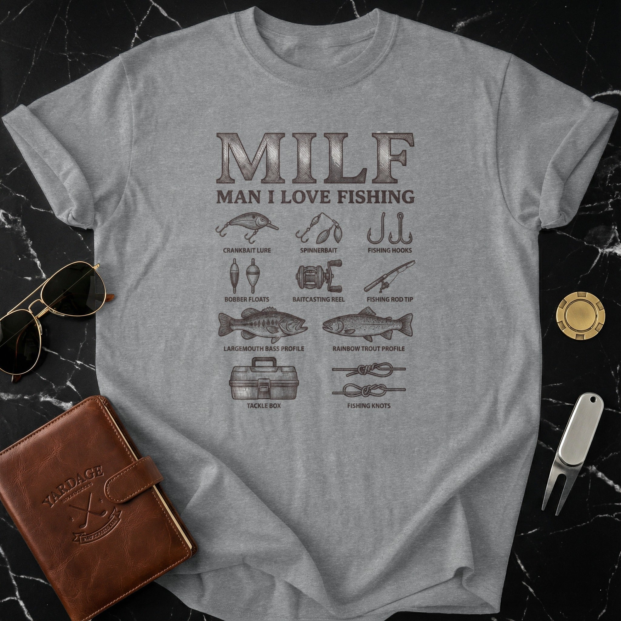 MILF Man I Love Fishing T-shirt fun fishing gear tee