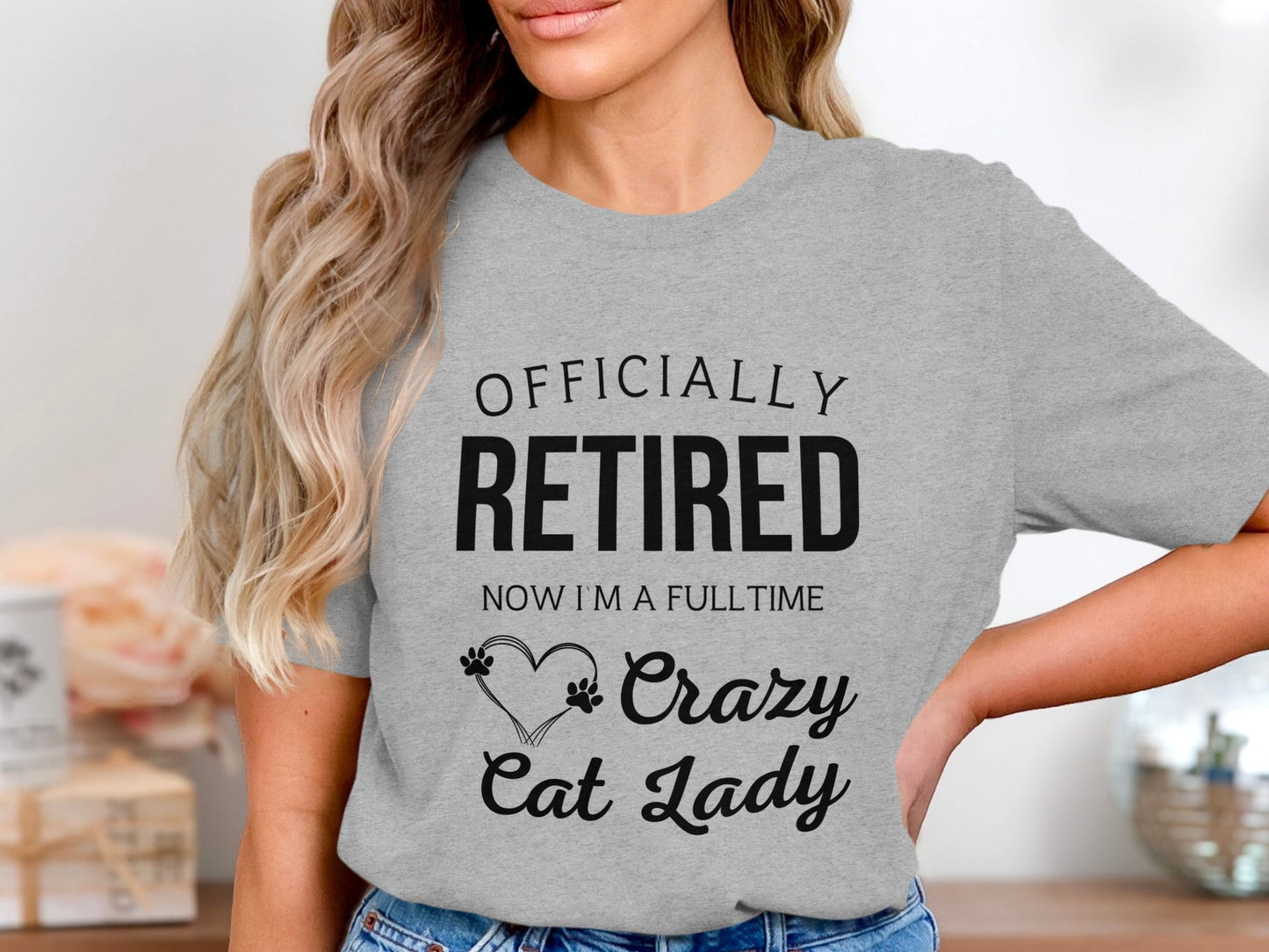 Officially Retired Now Fulltime Crazy Cat Lady product type