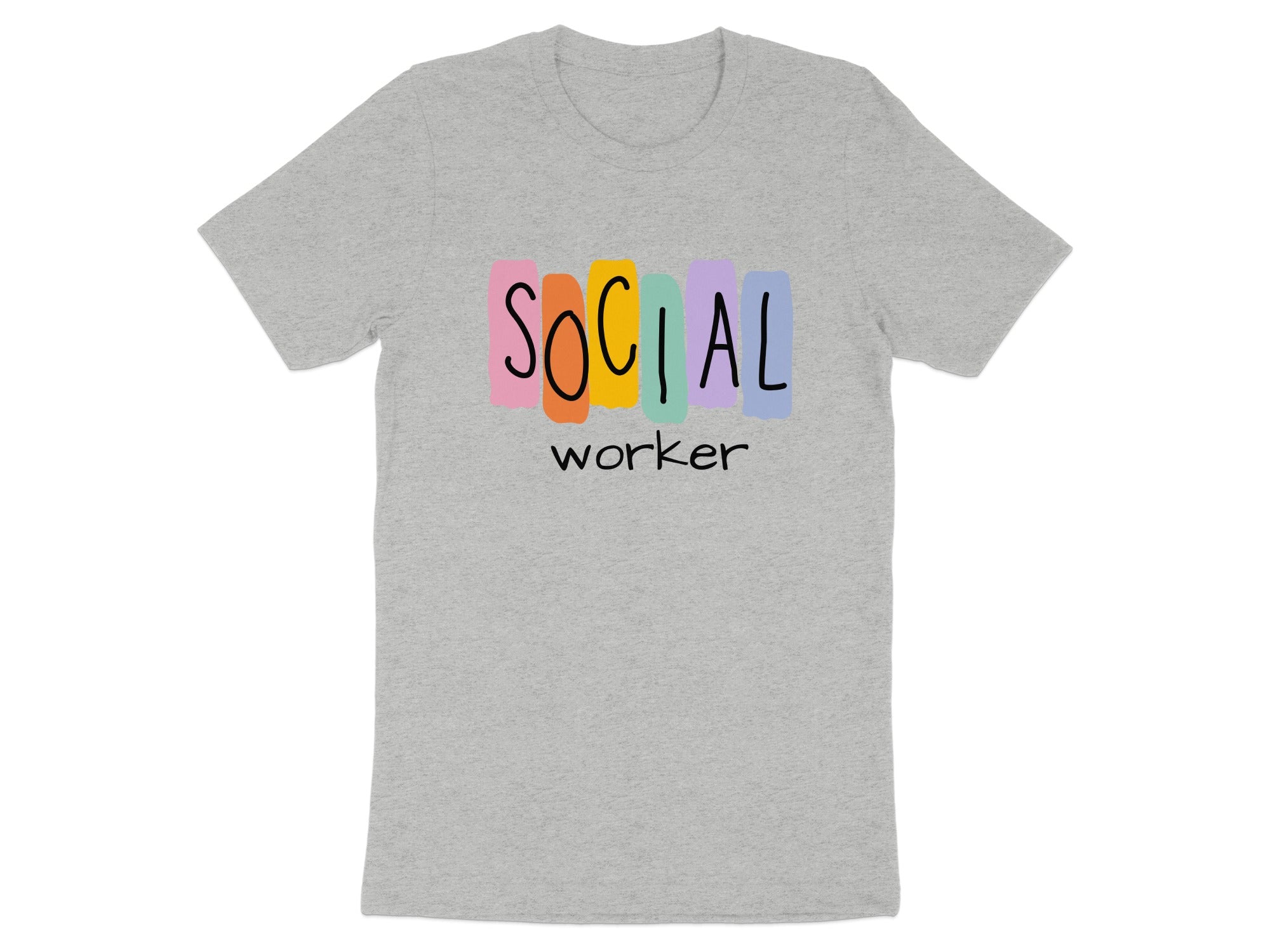 Colorful Social Worker Design T-shirt for Professionals