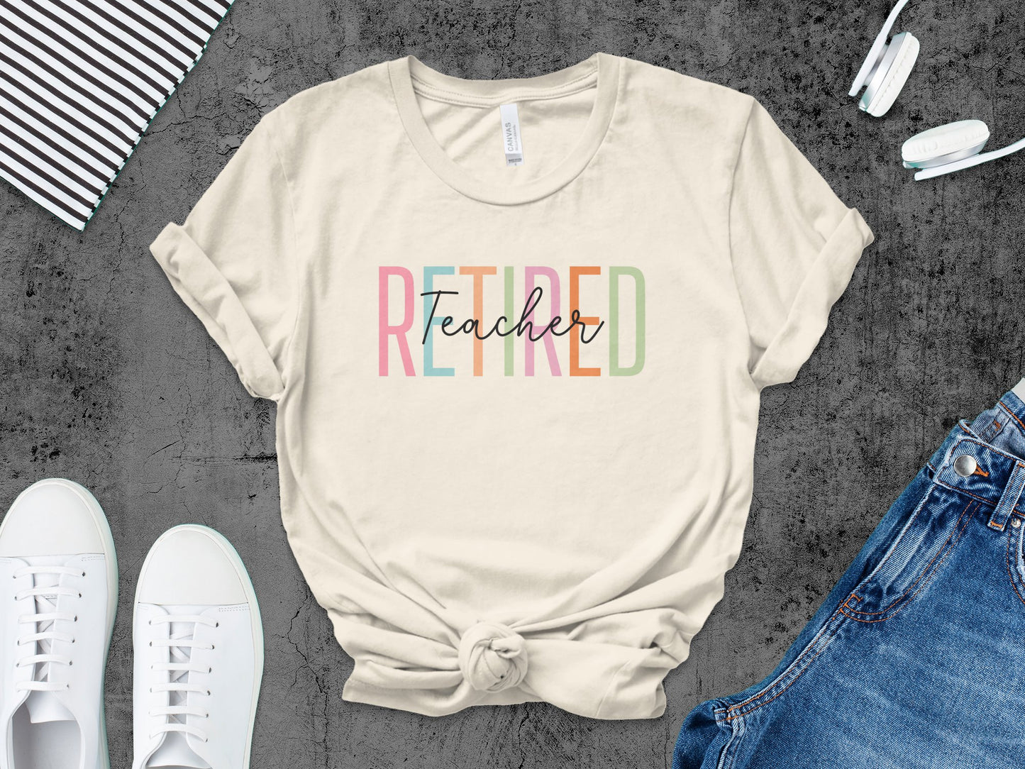 Retired Teacher Graphic Tee Perfect Gift Apparel product type