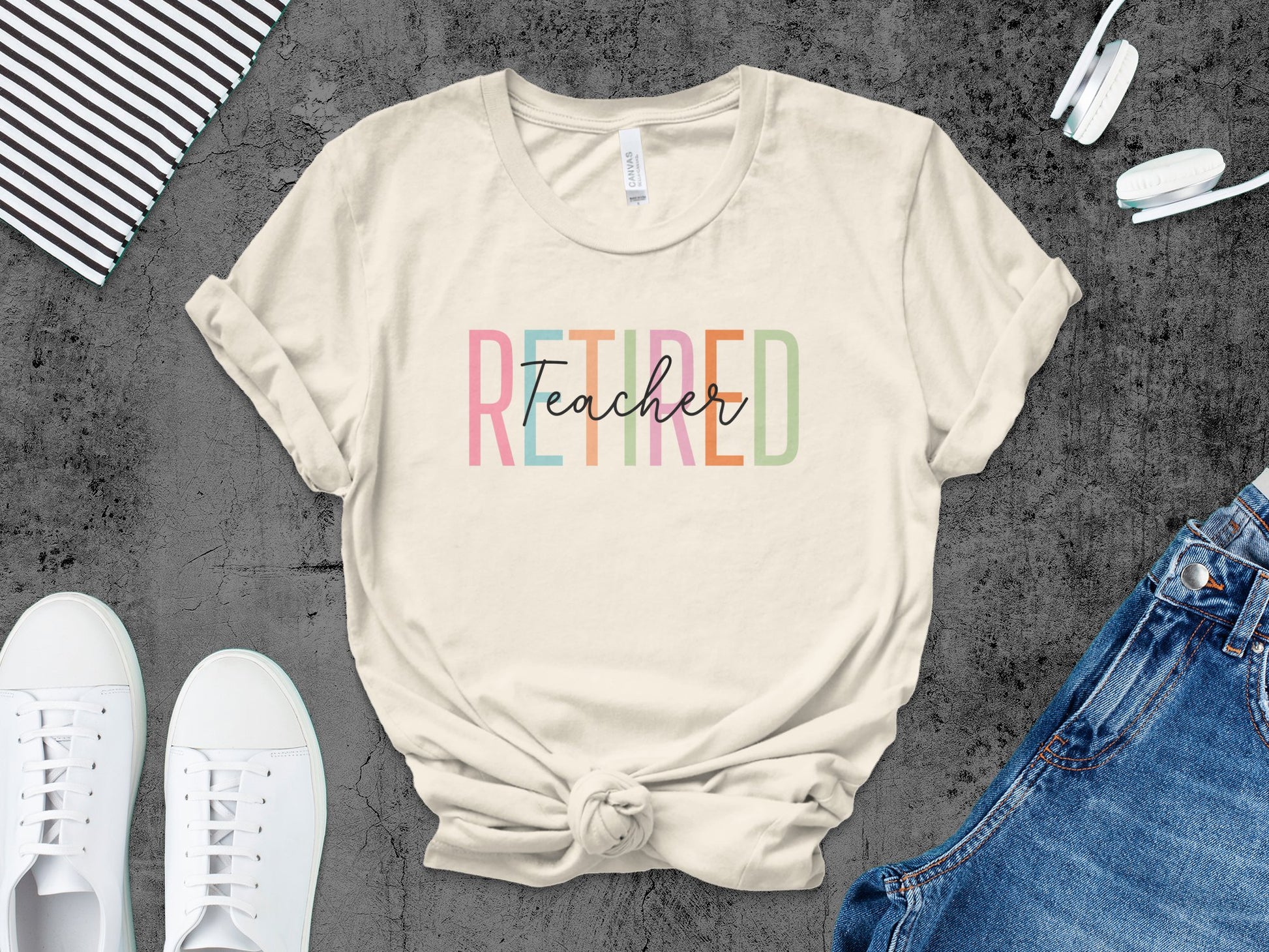 Retired Teacher Graphic Tee Perfect Gift Apparel product type