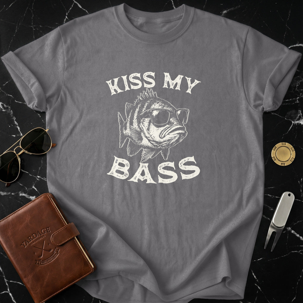 Kiss My Bass Funny Fish with Sunglasses T-shirt