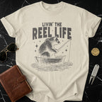 Livin' The Reel Life Fishing Bear Graphic T-Shirt