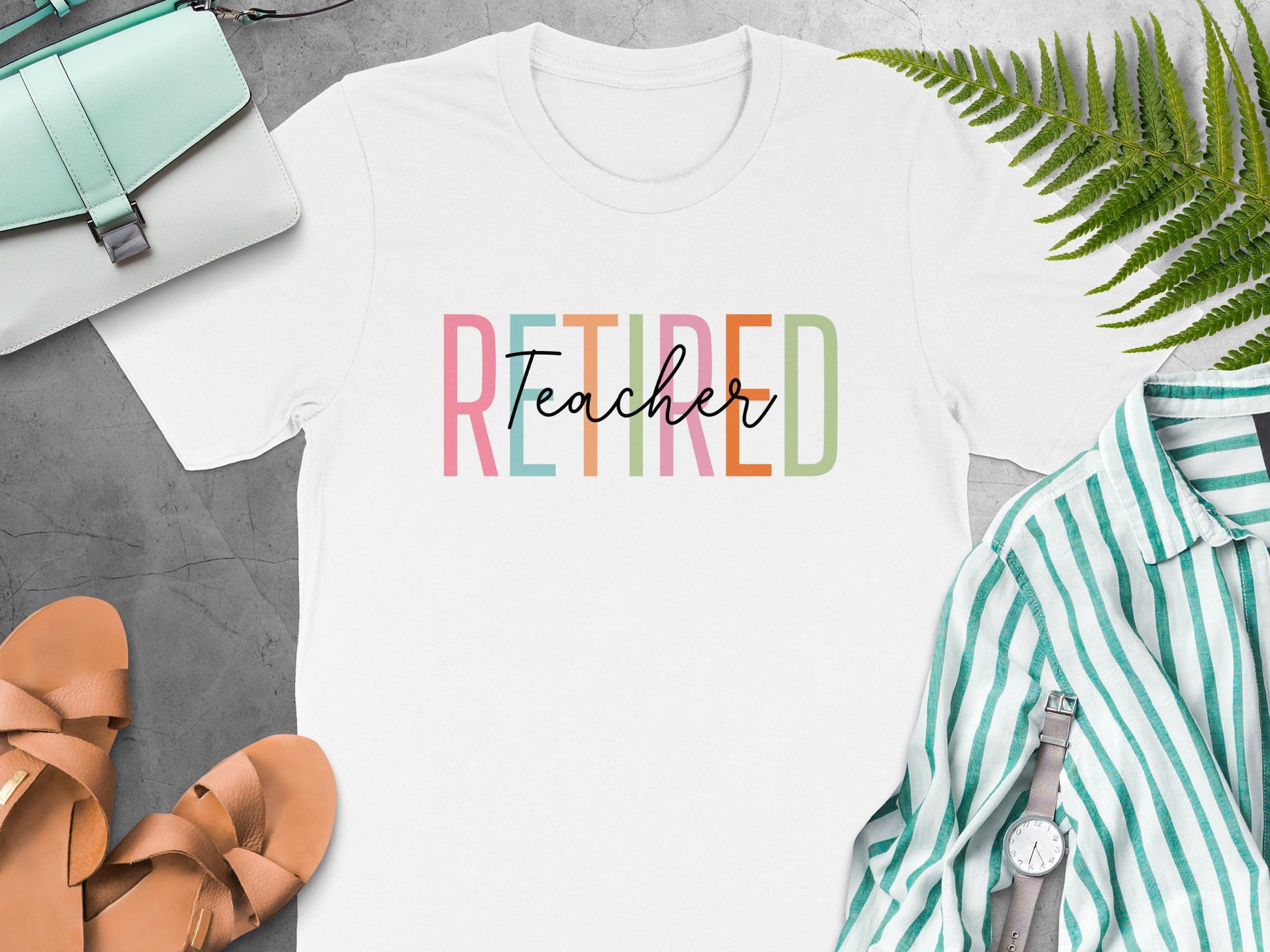 Retired Teacher Colorful Design Stylish T-shirt product
