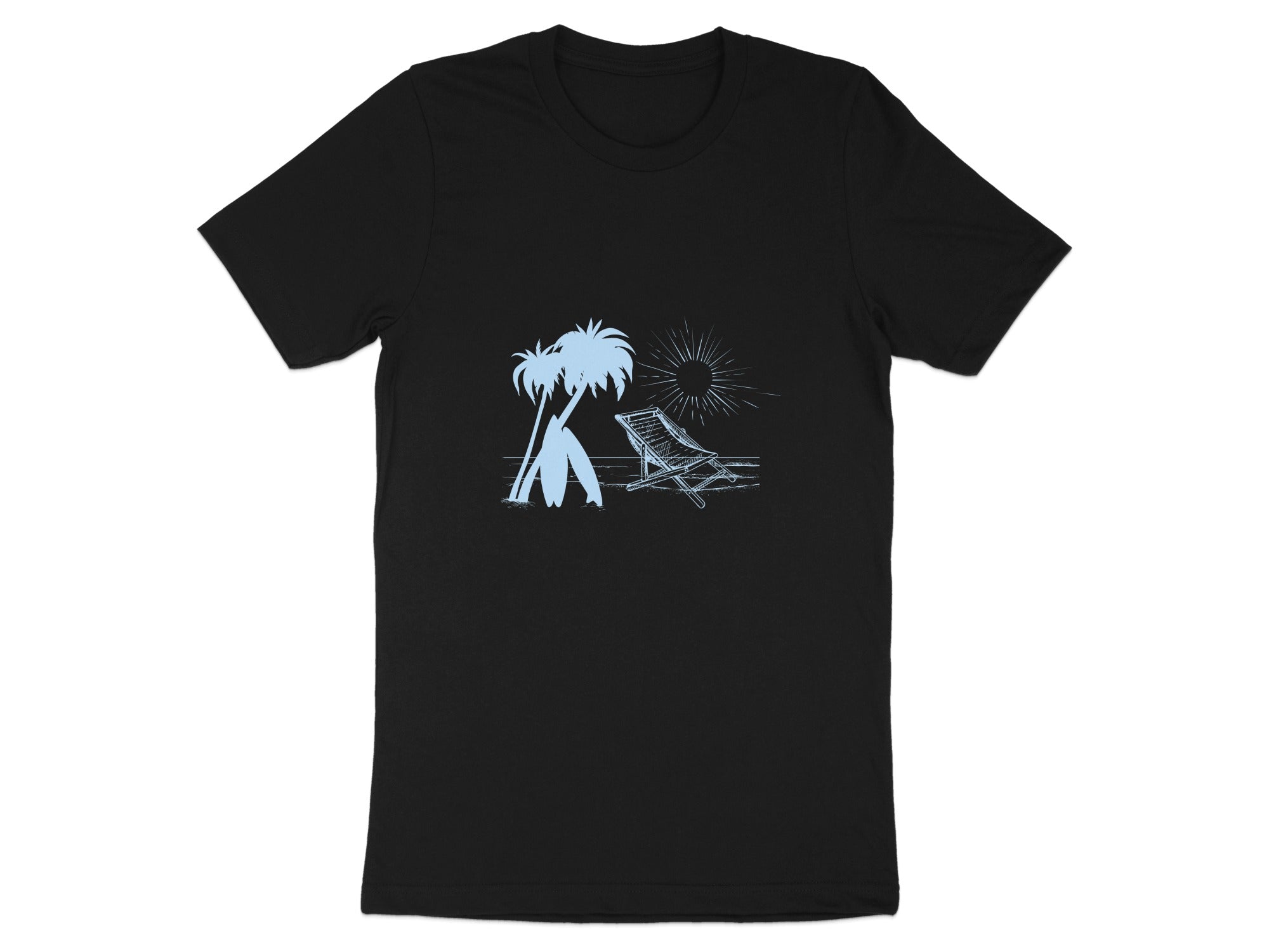 Relaxing Beach Scene Graphic T-Shirt Perfect Summer Wear